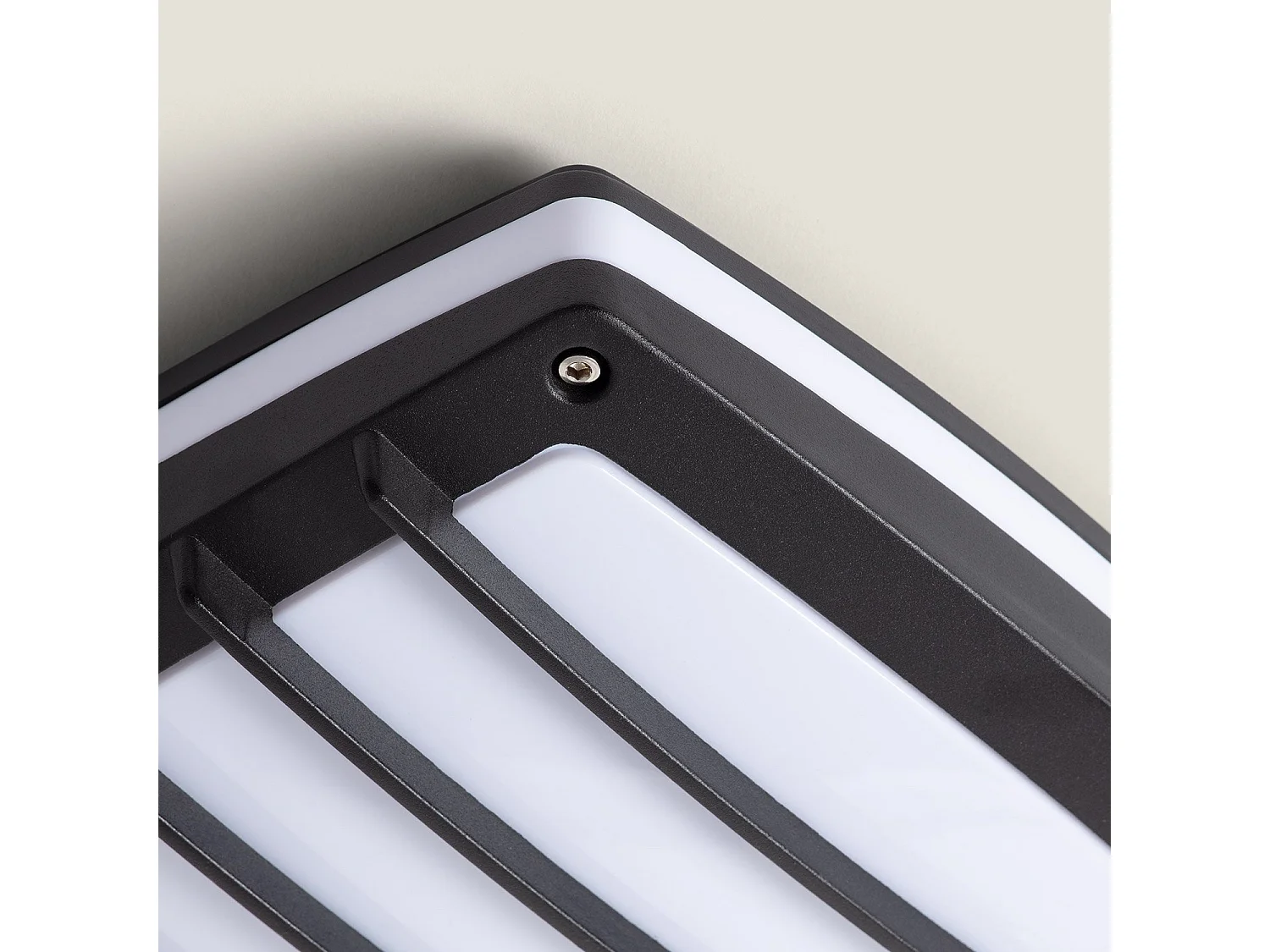 Plafonnier Carré Métal Domia 300x300 mm Noir