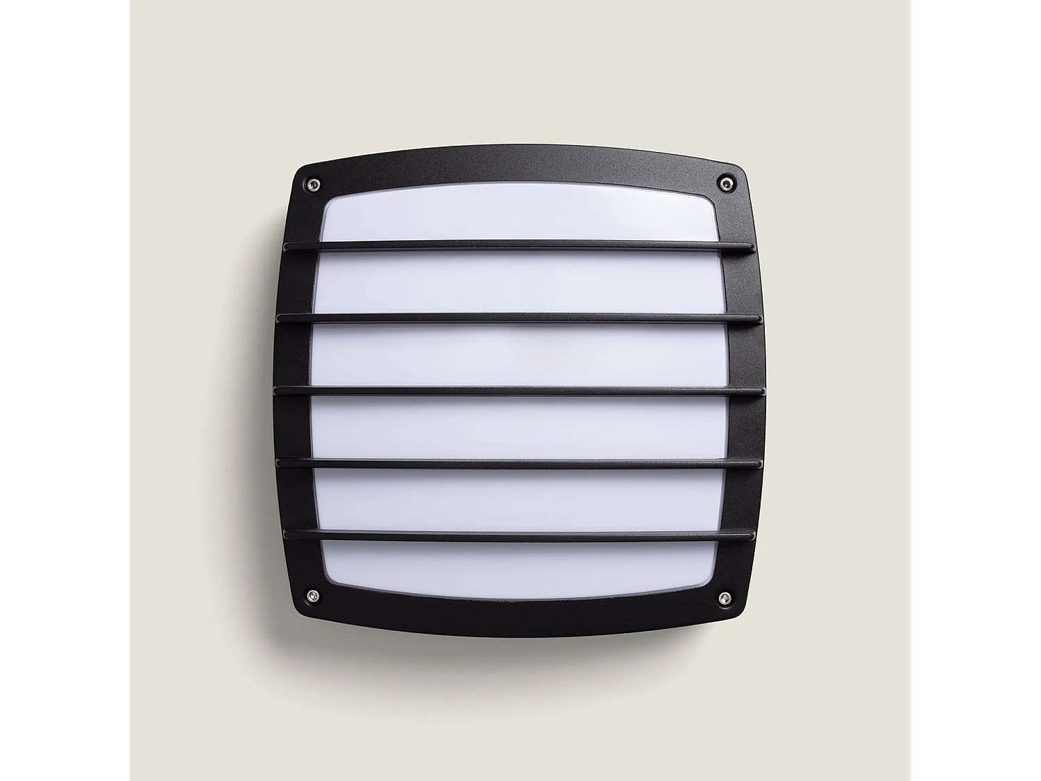 Plafonnier Carré Métal Domia 300x300 mm Noir