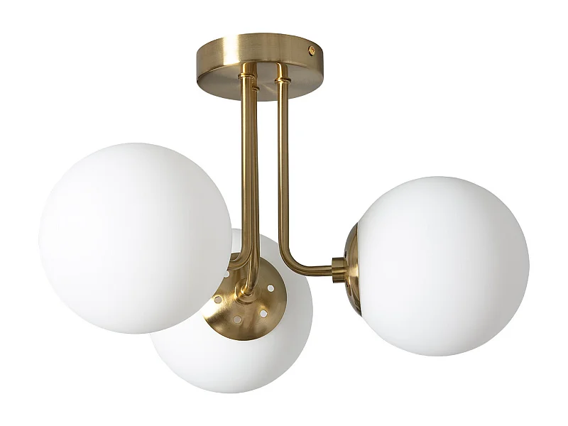 Lámpara de Techo Metal y Cristal Moonlight Brass 3 Focos Blanco