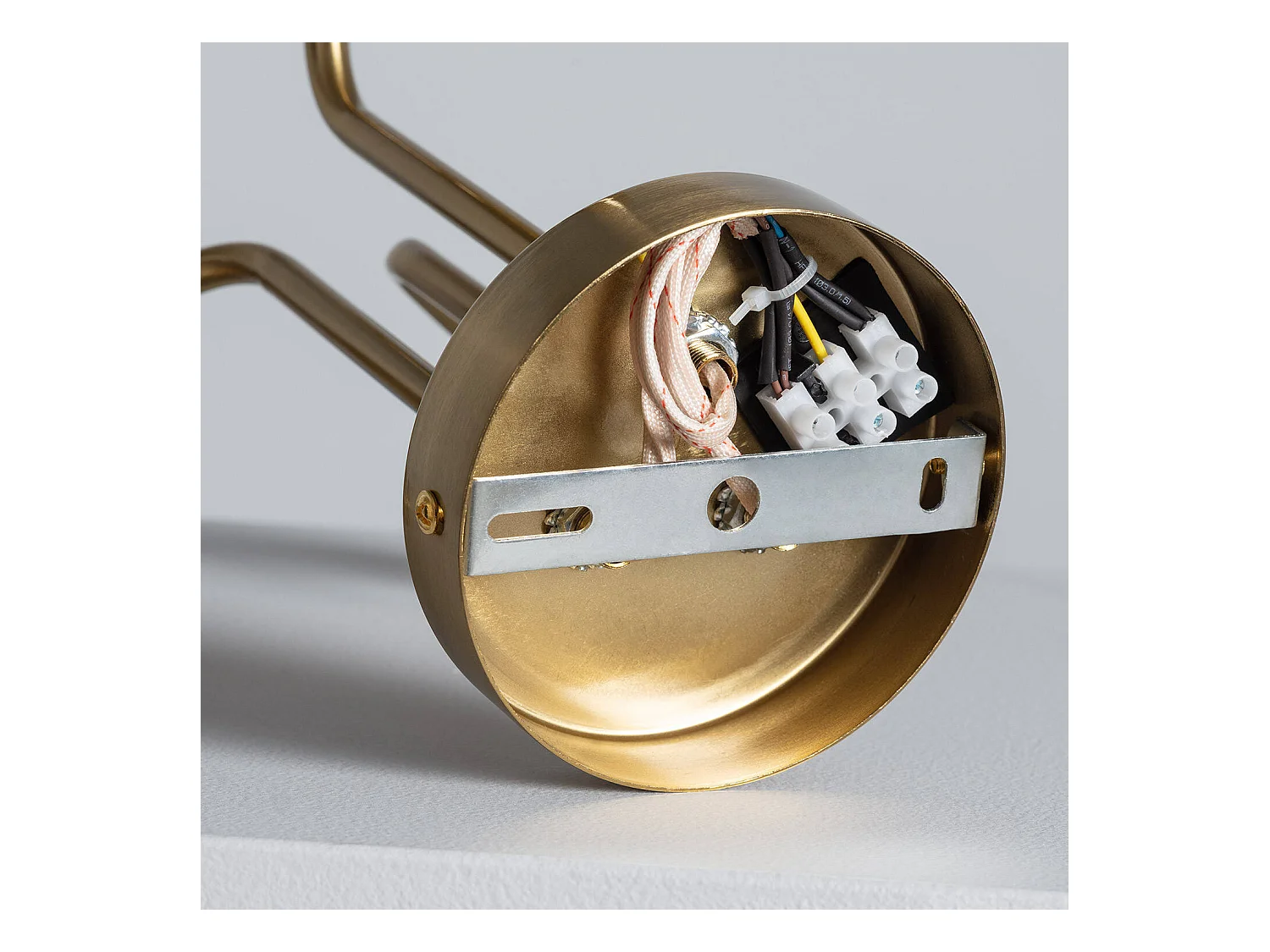 Lámpara de Techo Metal y Cristal Moonlight Brass 3 Focos Blanco