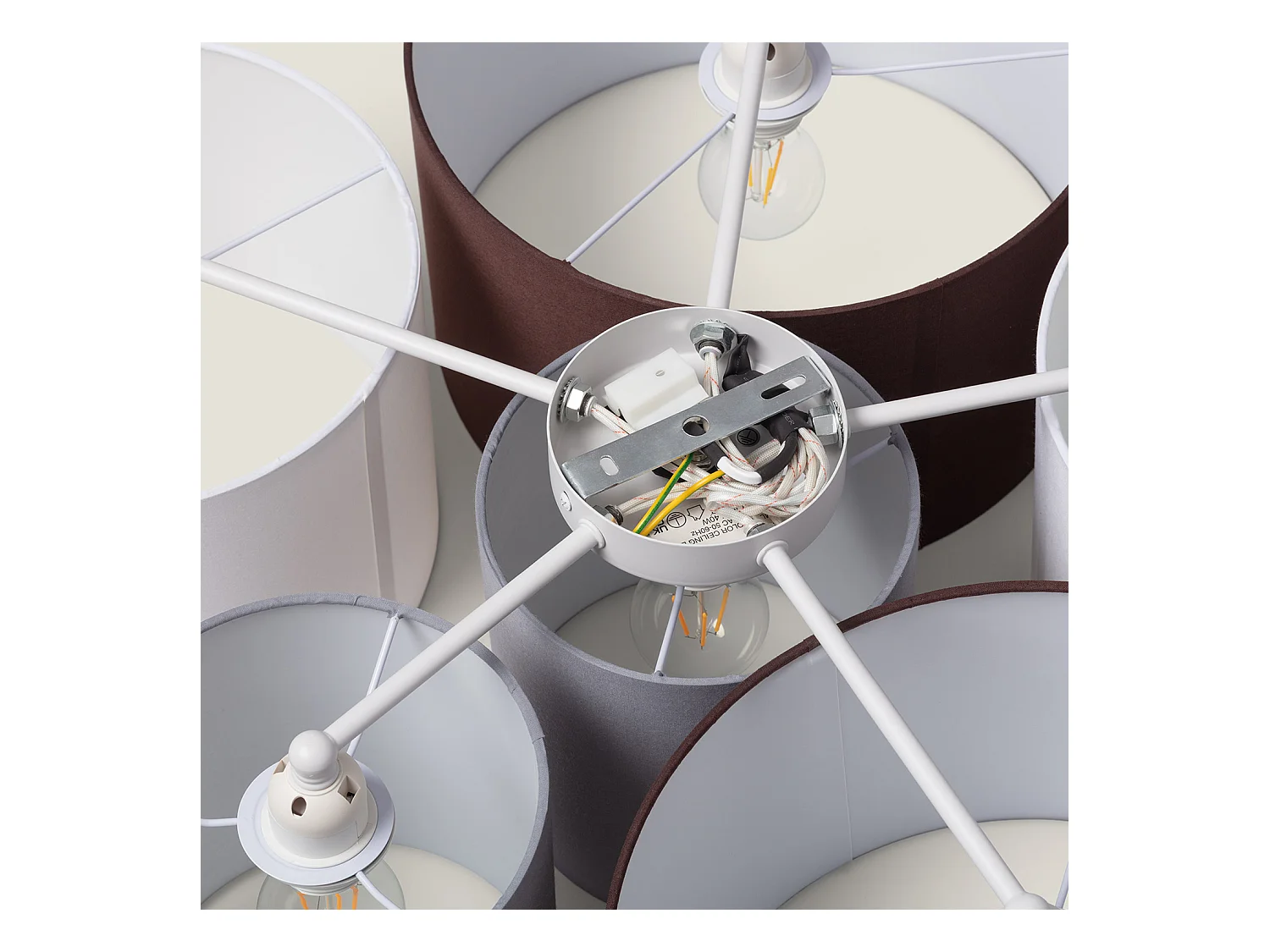 Plafón Circular Tela Tallabo Multicolor