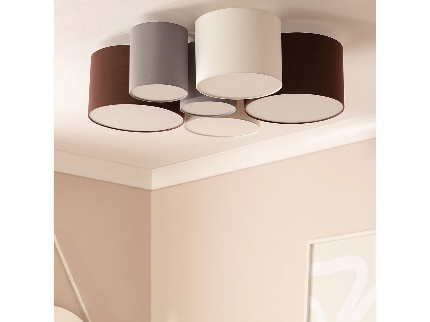 Plafonnier Rond Tissu Tallabo Multicolore