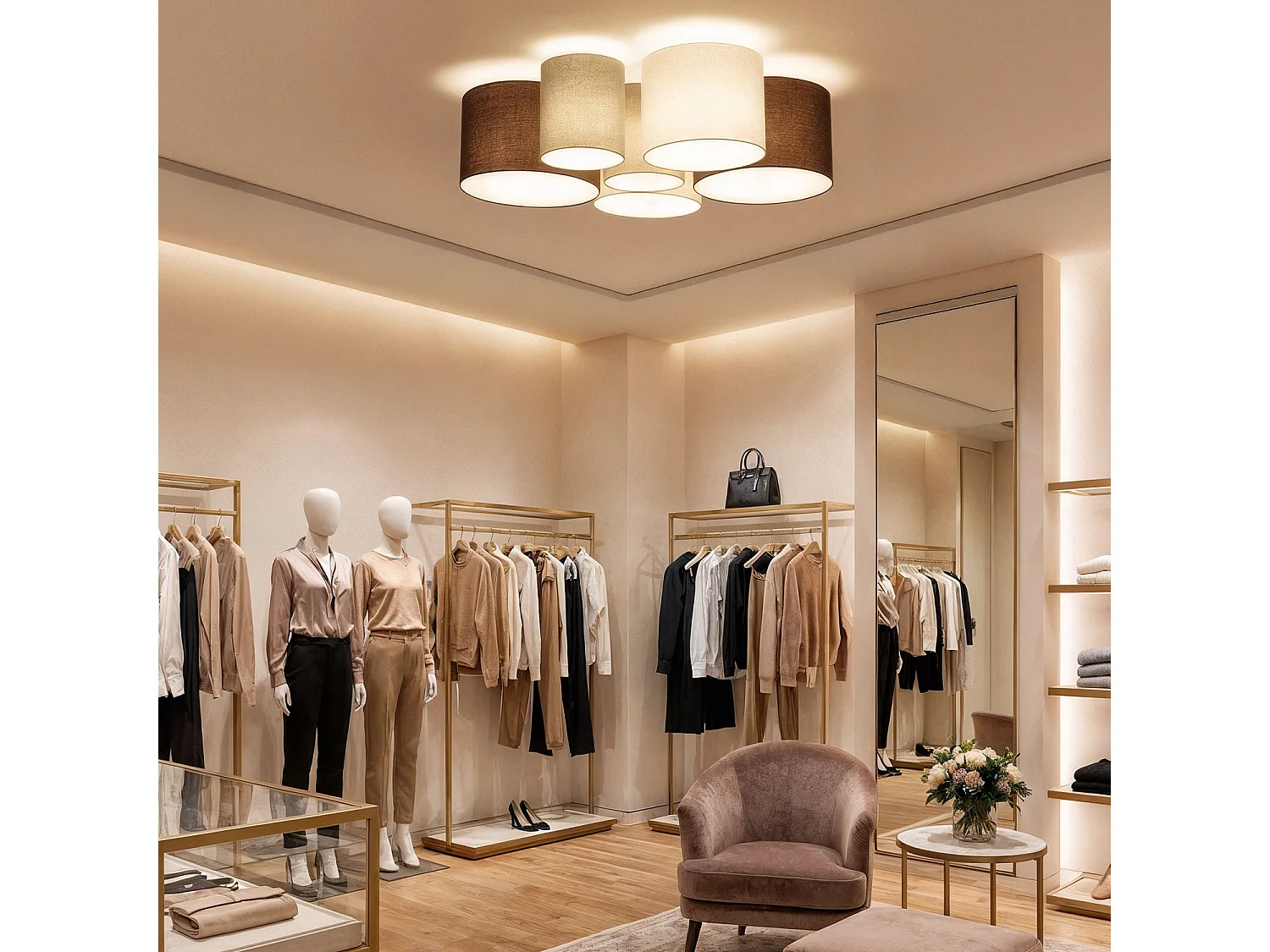 Plafonnier Rond Tissu Tallabo Multicolore