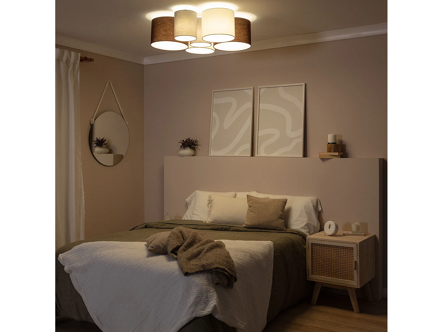 Plafonnier Rond Tissu Tallabo Multicolore