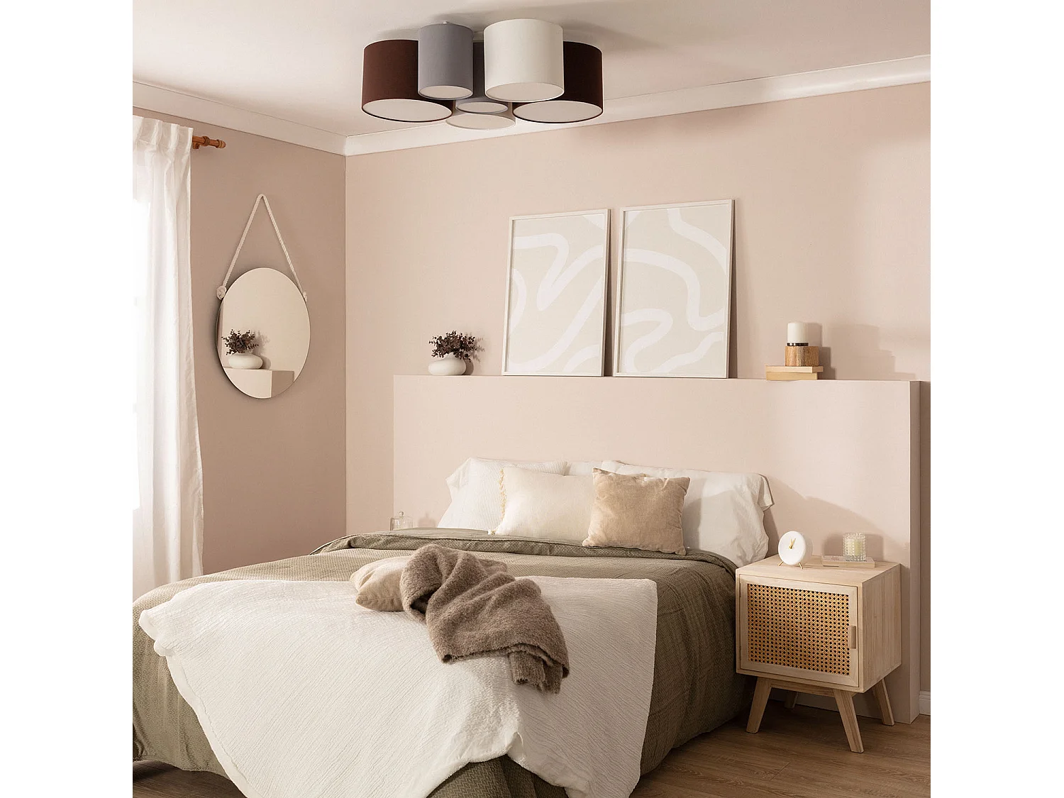 Plafonnier Rond Tissu Tallabo Multicolore