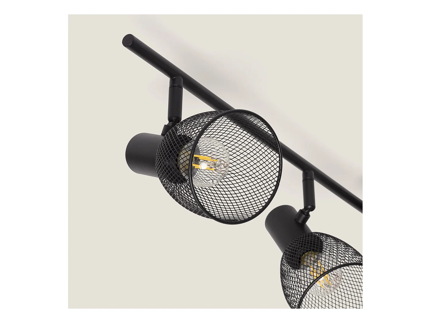 Lámpara de Techo Orientable Aluminio 6 Focos Grid Negro