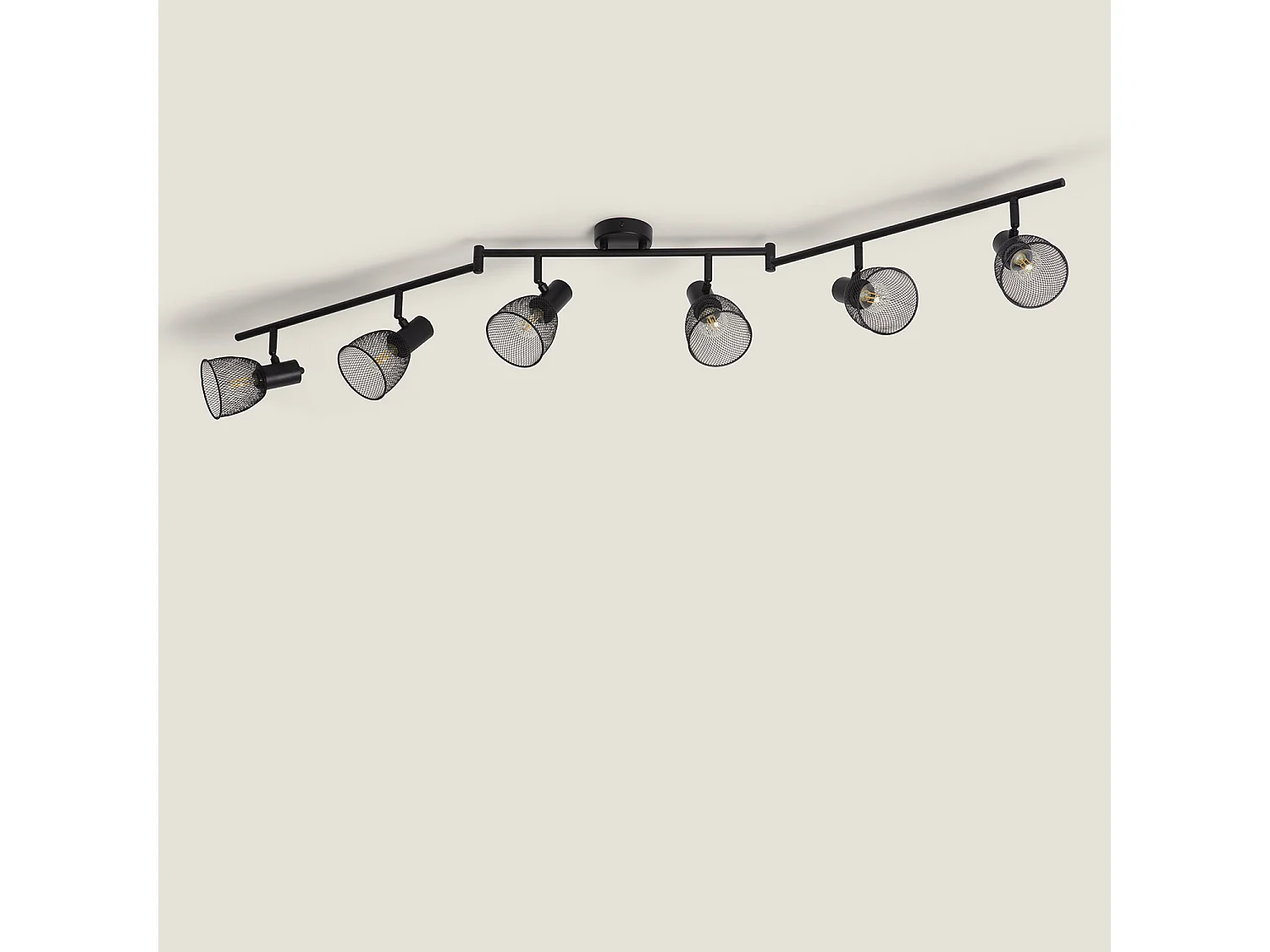 Plafonnier Orientable Aluminium Grid 6 Spots  Noir