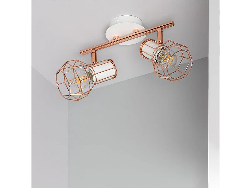 Lámpara de Techo Aluminio Orientable 2 Focos Lada Cobre