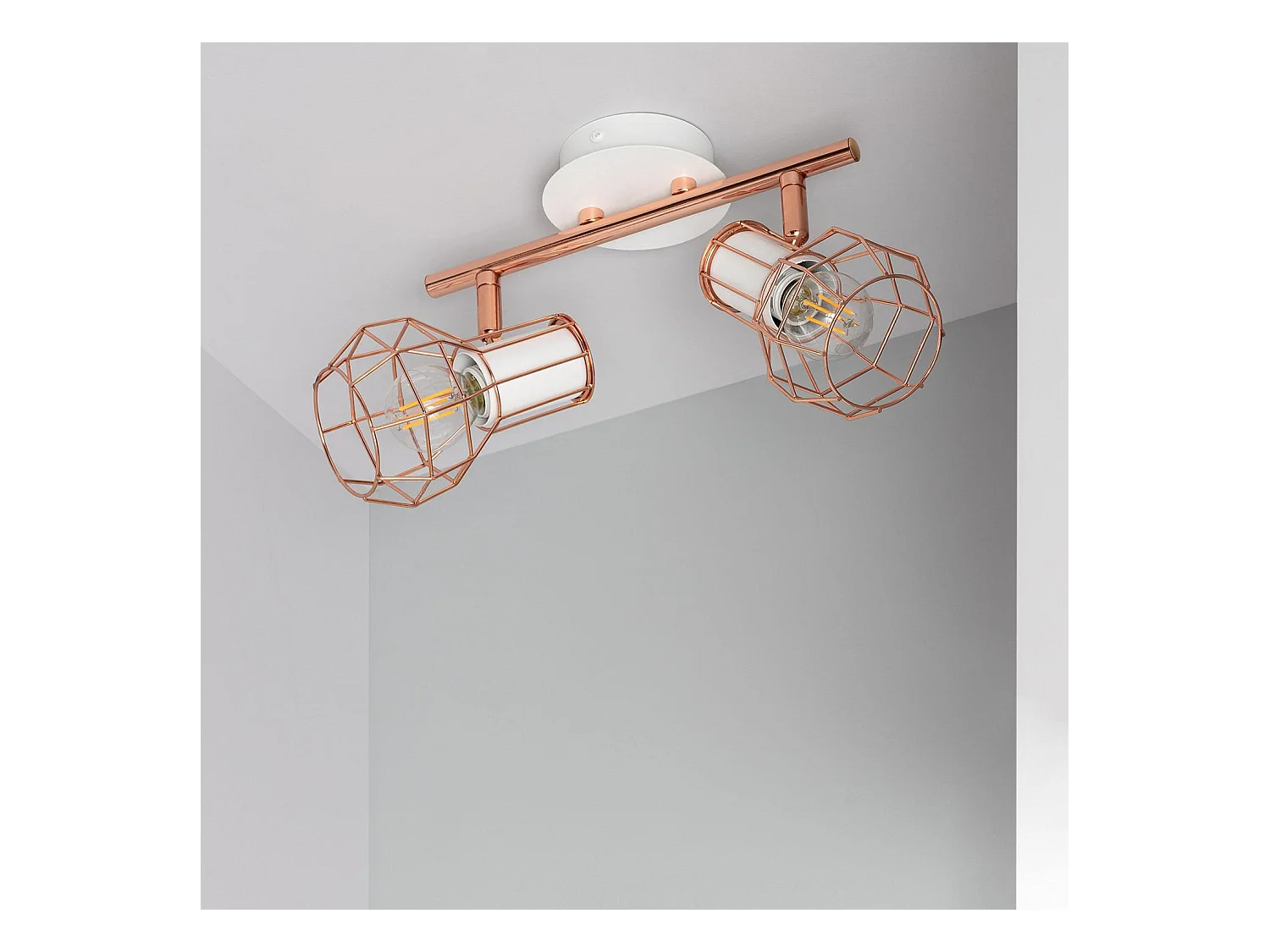 Lámpara de Techo Aluminio Orientable 2 Focos Lada Cobre