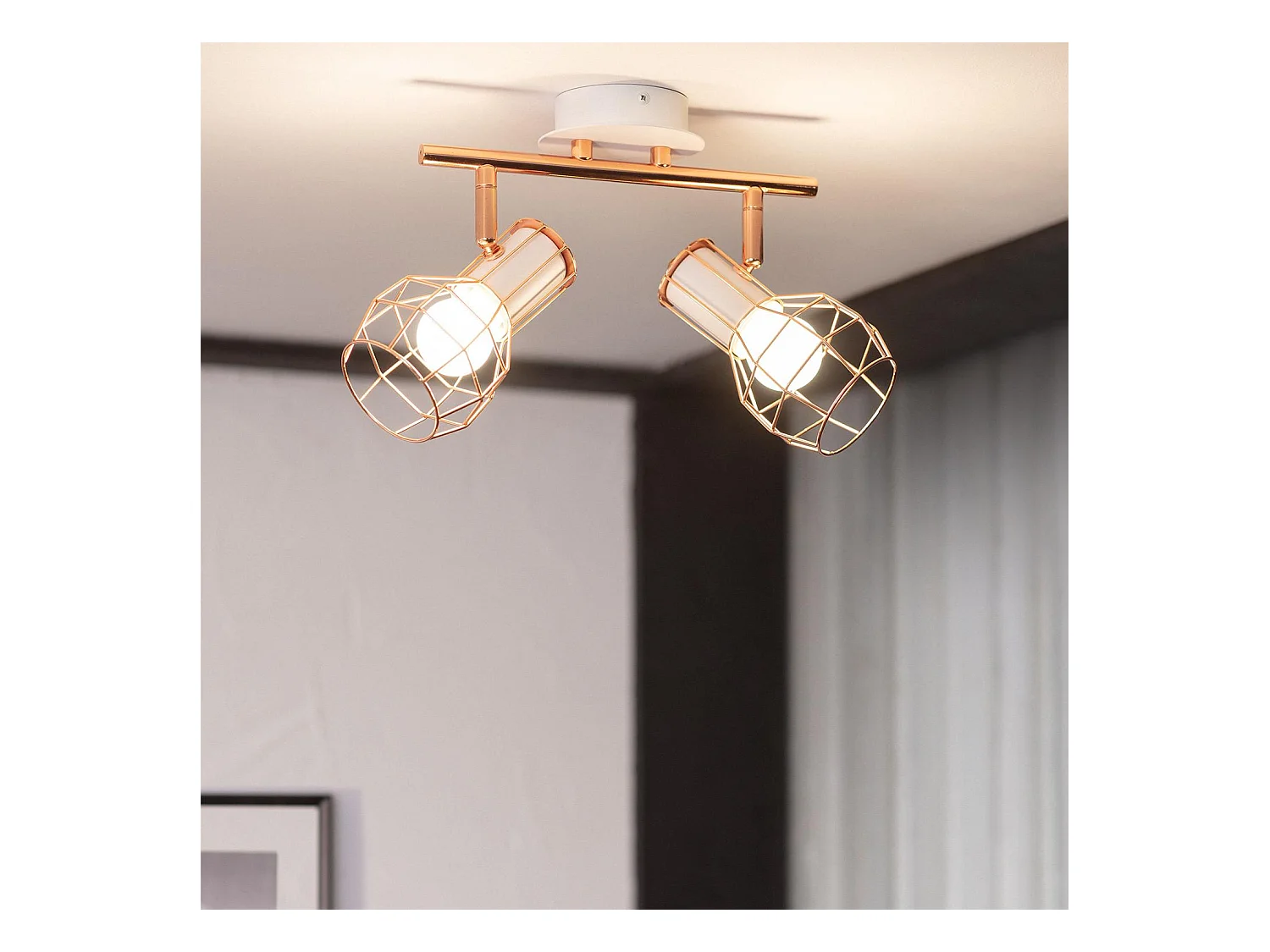 Lámpara de Techo Aluminio Orientable 2 Focos Lada Cobre