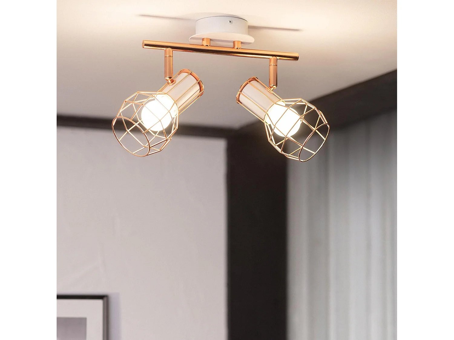 Lámpara de Techo Aluminio Orientable 2 Focos Lada Cobre