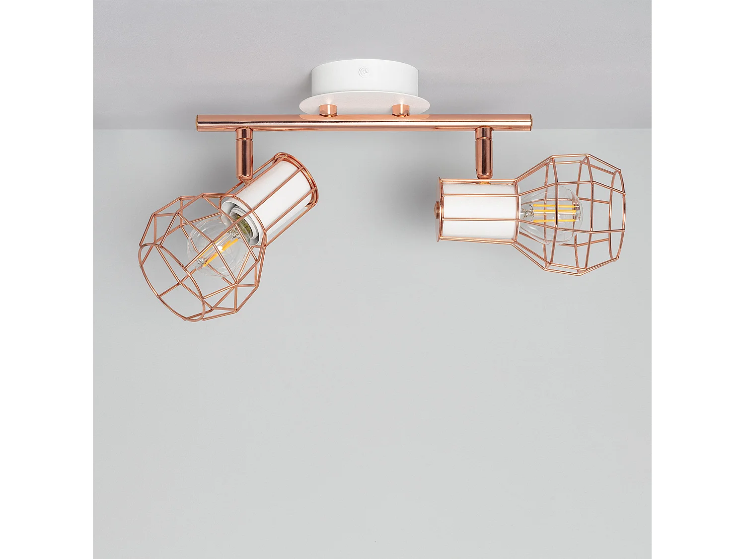 Lámpara de Techo Aluminio Orientable 2 Focos Lada Cobre