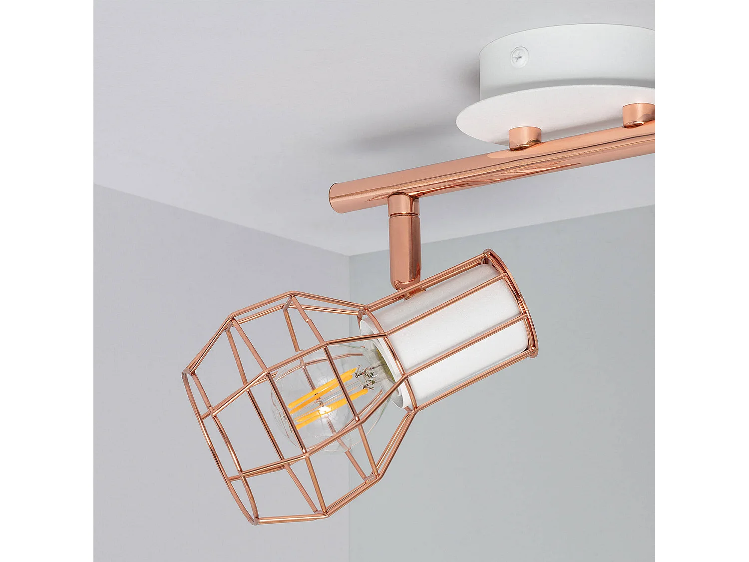 Lámpara de Techo Aluminio Orientable 2 Focos Lada Cobre