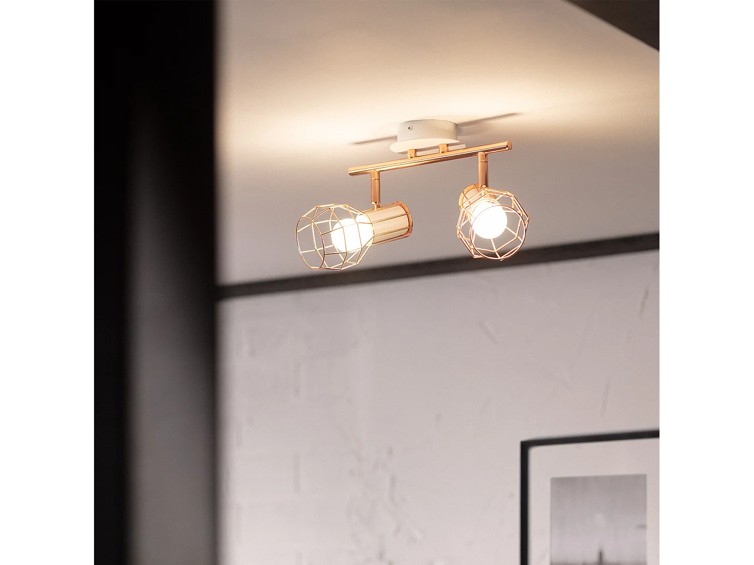 Plafonnier Orientable Aluminium Lada 2 Spots  Cuivre