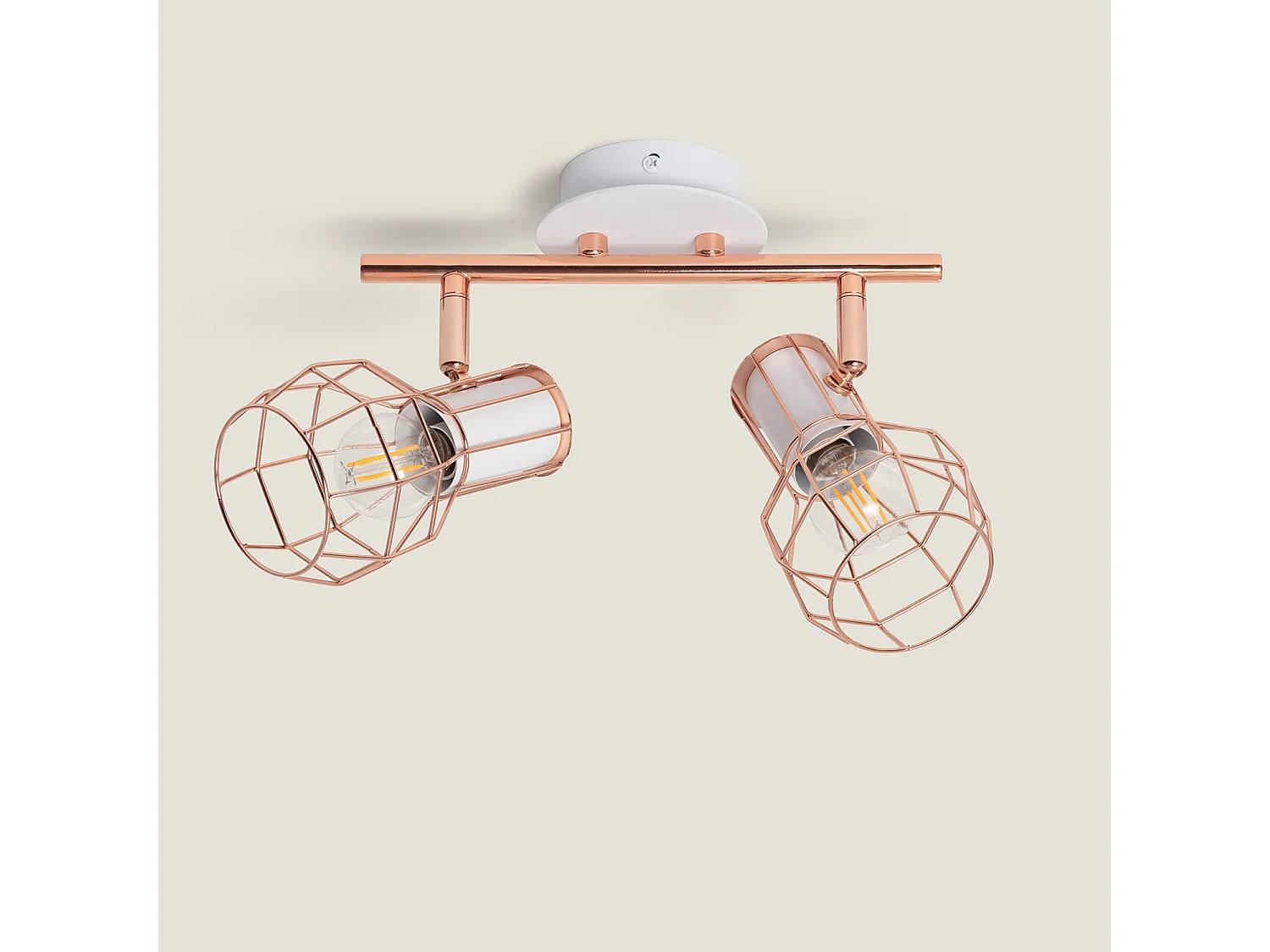 Lámpara de Techo Aluminio Orientable 2 Focos Lada Cobre