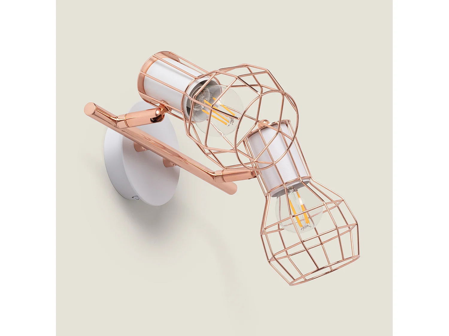 Lámpara de Techo Metal Orientable 2 Focos Lada Cobre