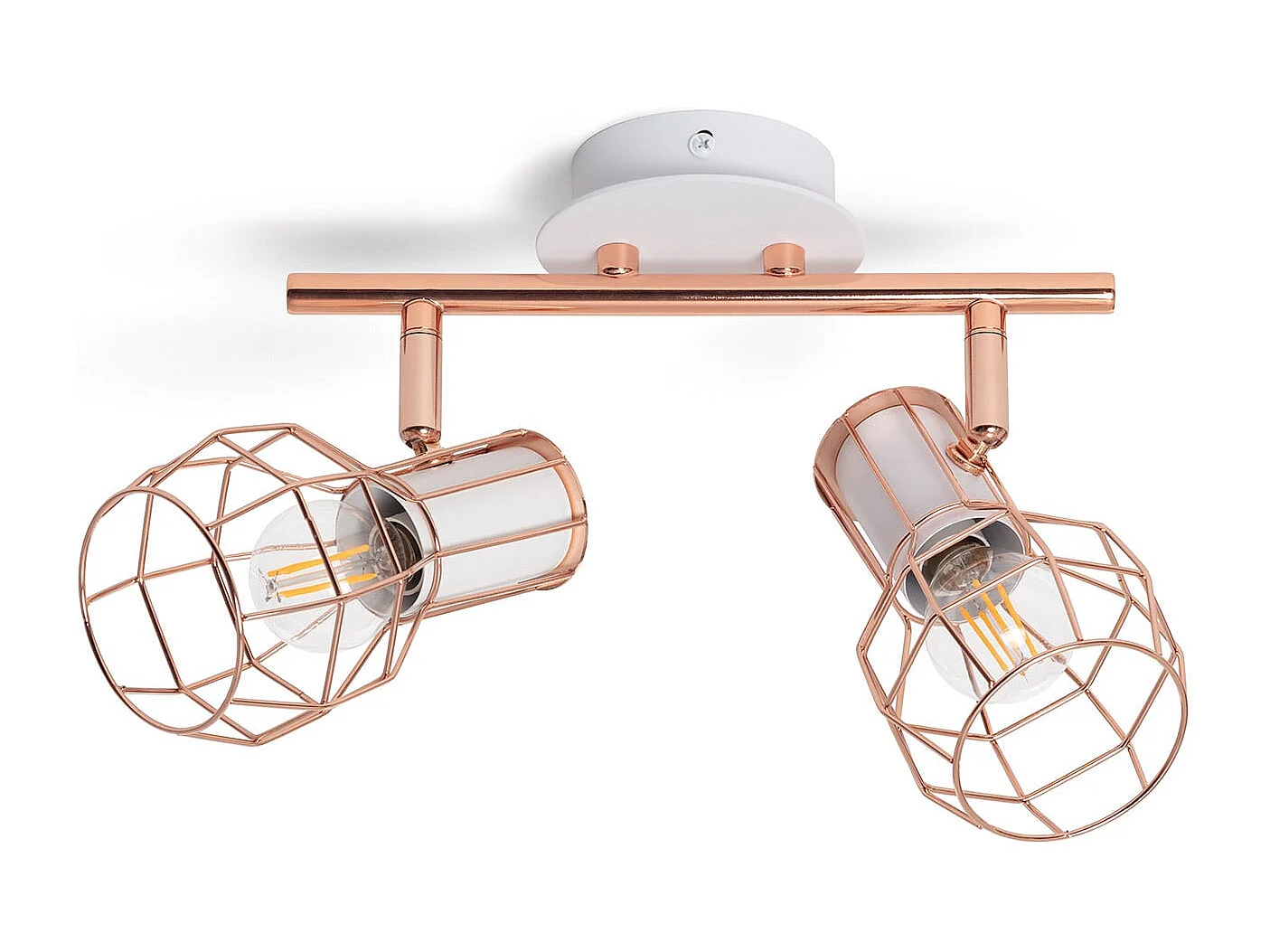 Lámpara de Techo Metal Orientable 2 Focos Lada Cobre