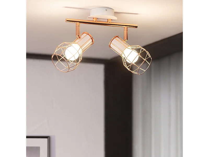 Plafonnier Orientable Aluminium Lada 2 Spots  Cuivre