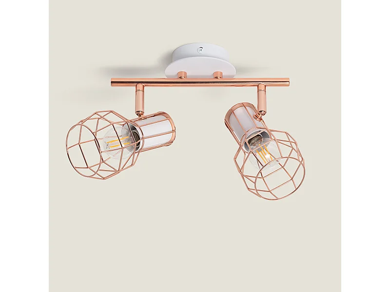 Plafonnier Orientable Aluminium Lada 2 Spots  Cuivre