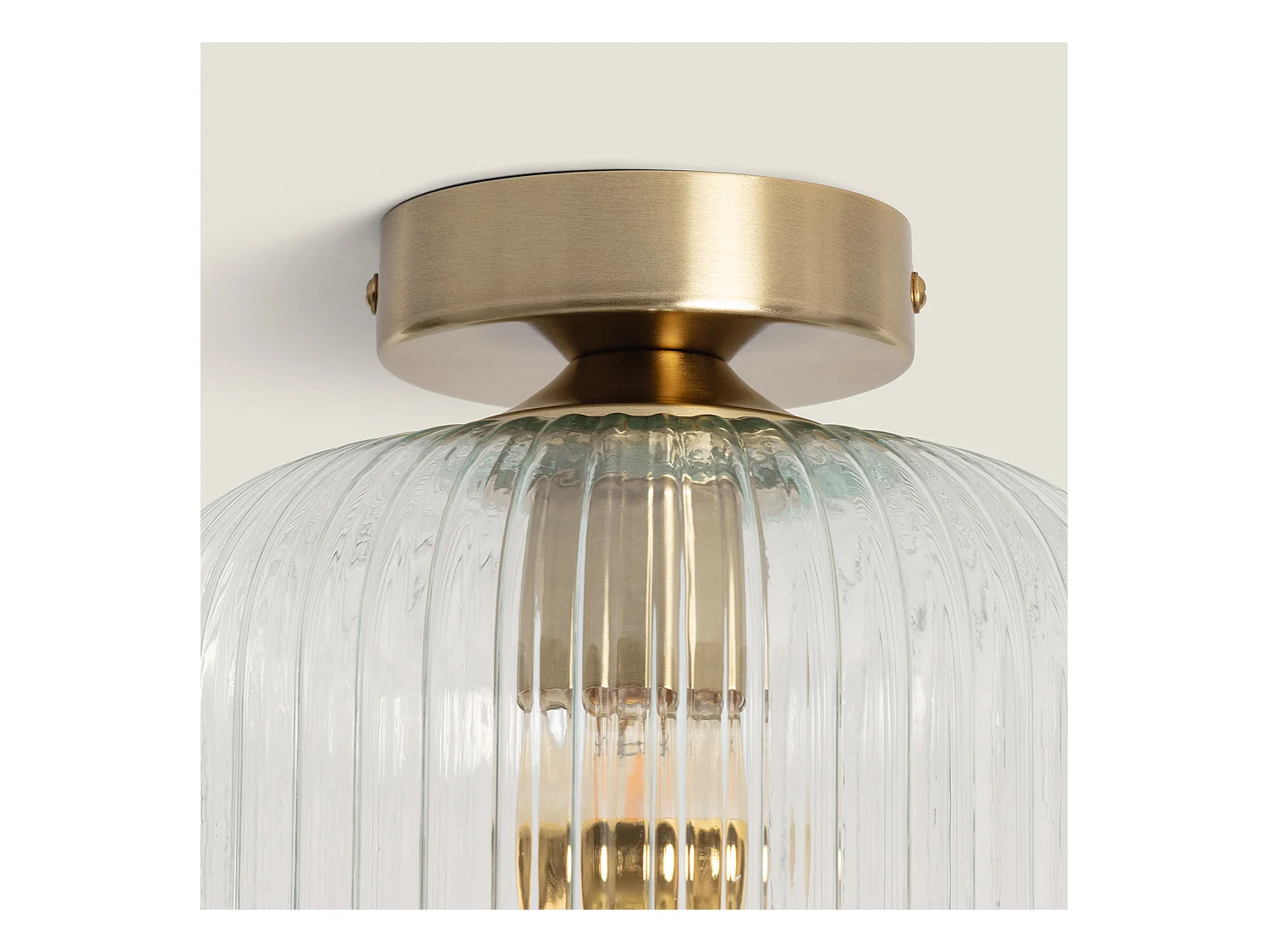 Plafón Metal y Cristal Ánfora Transparente