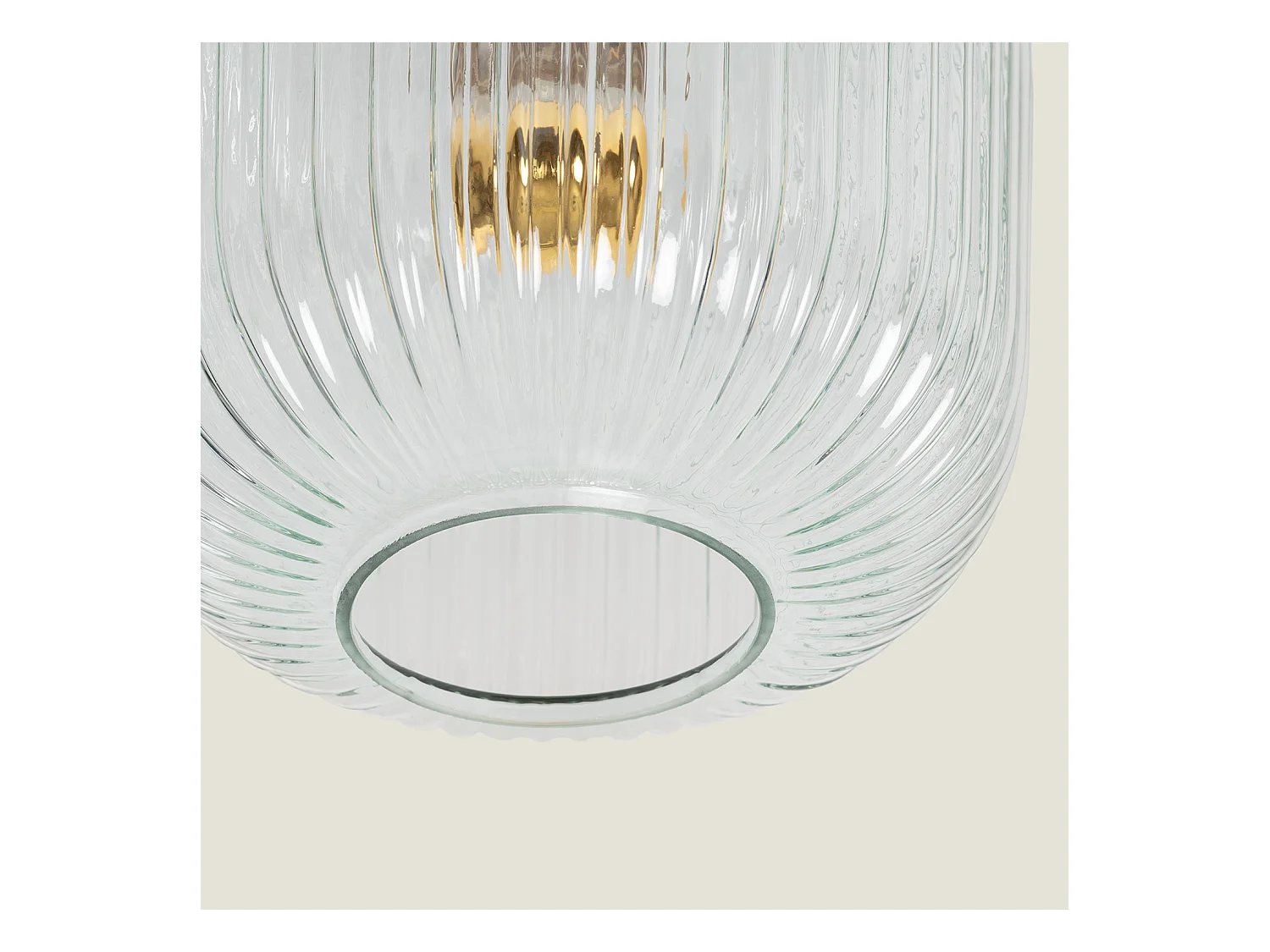 Plafón Metal y Cristal Ánfora Transparente