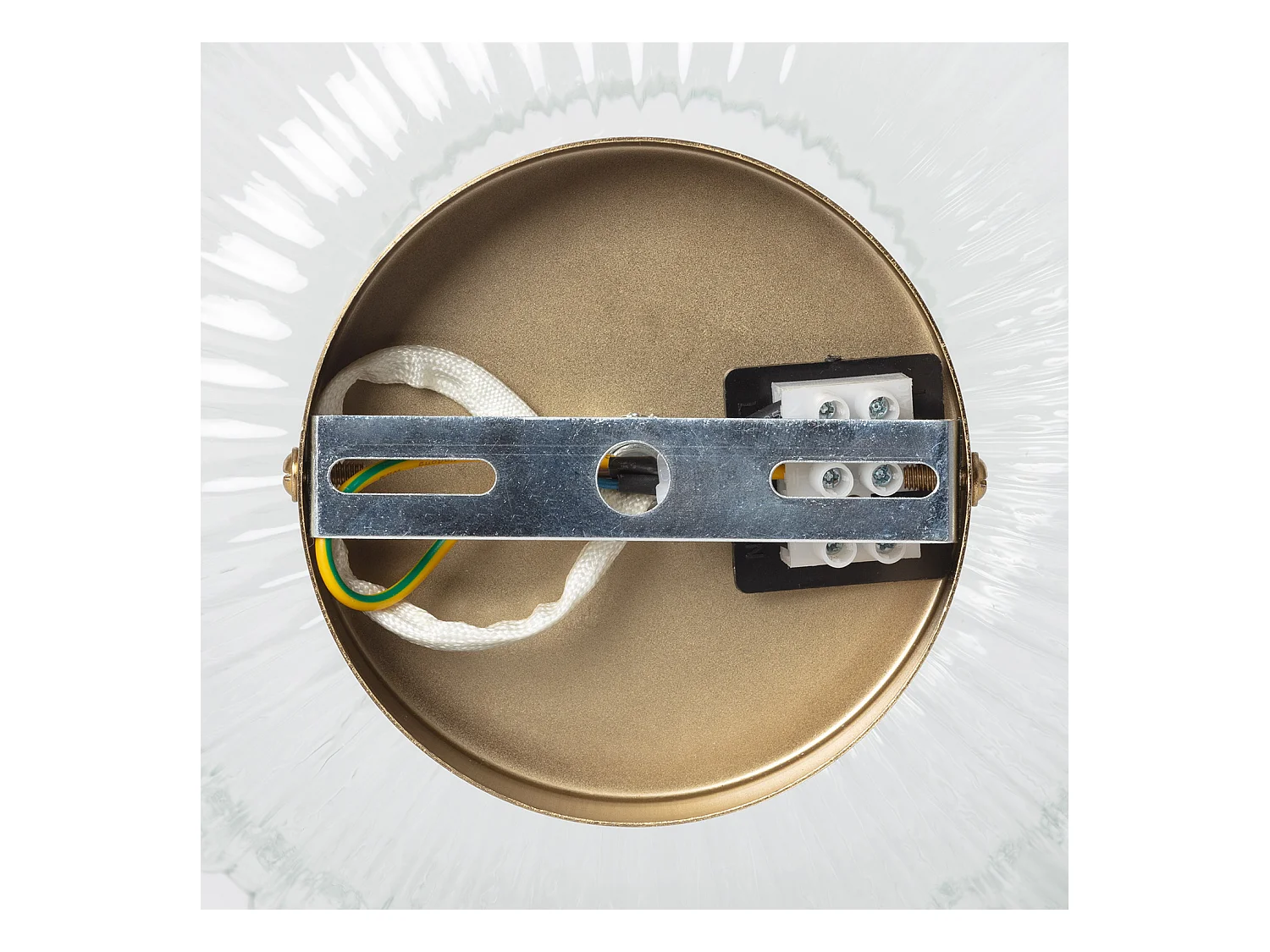 Plafón Metal y Cristal Ánfora Transparente