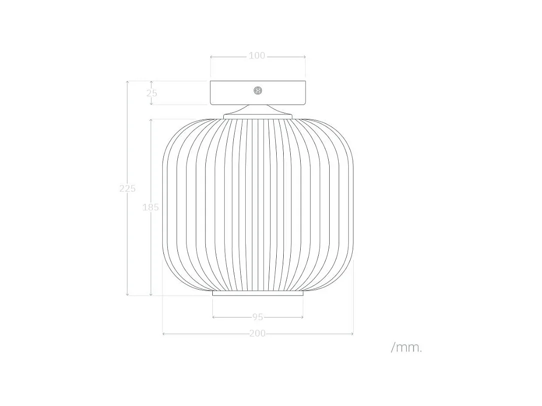 Plafón Metal y Cristal Ánfora Transparente