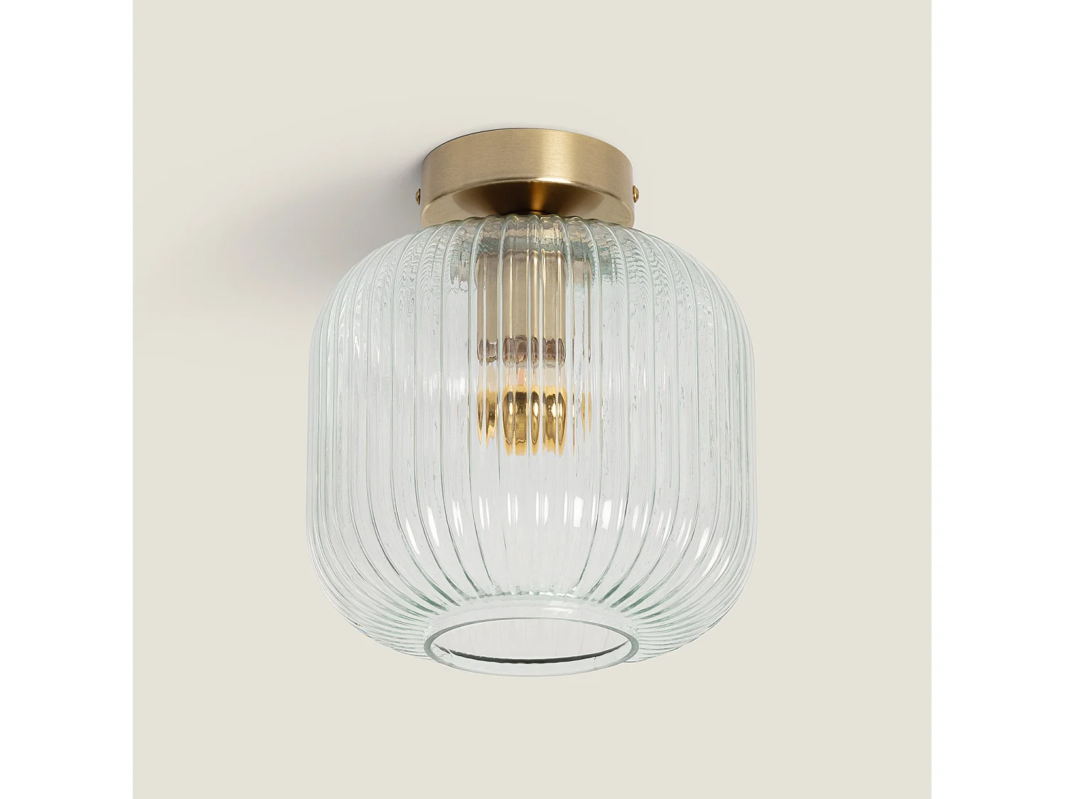 Plafonnier Métal et Verre Ánfora Transparent