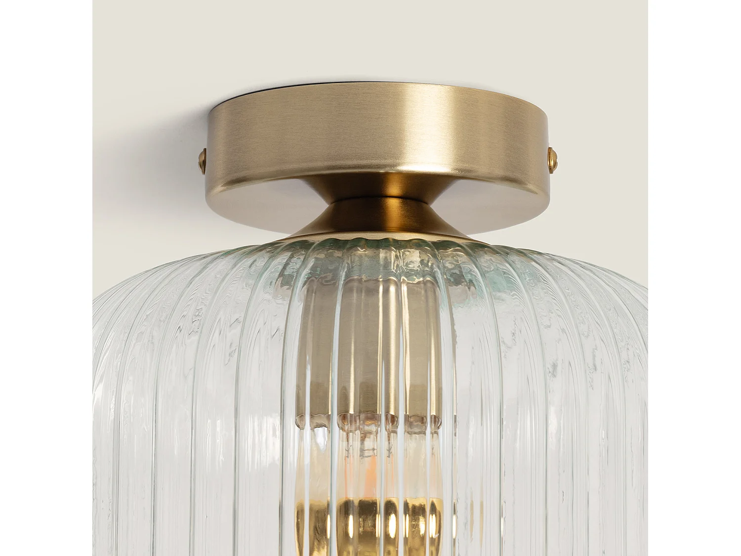 Plafonnier Métal et Verre Ánfora Transparent