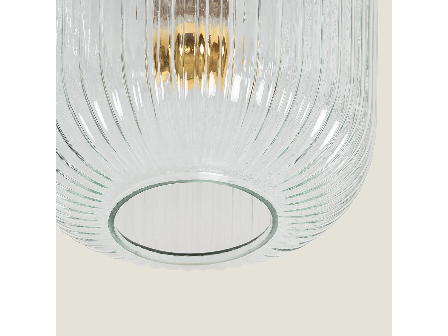 Plafonnier Métal et Verre Ánfora Transparent