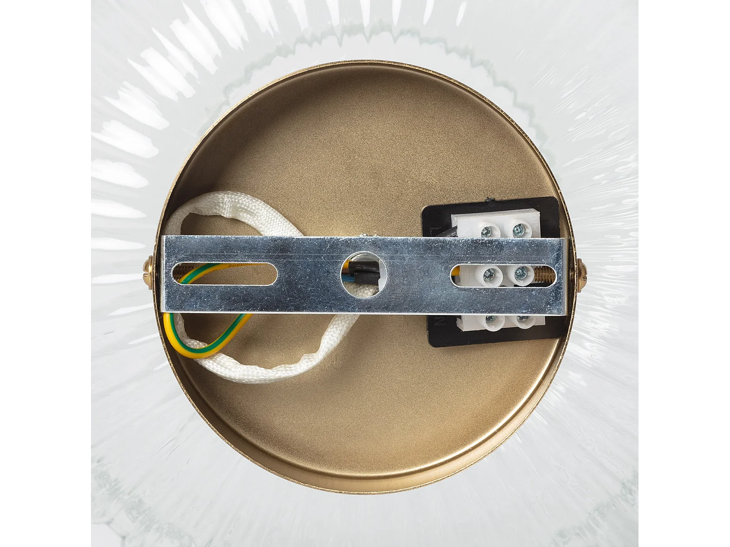 Plafonnier Métal et Verre Ánfora Transparent