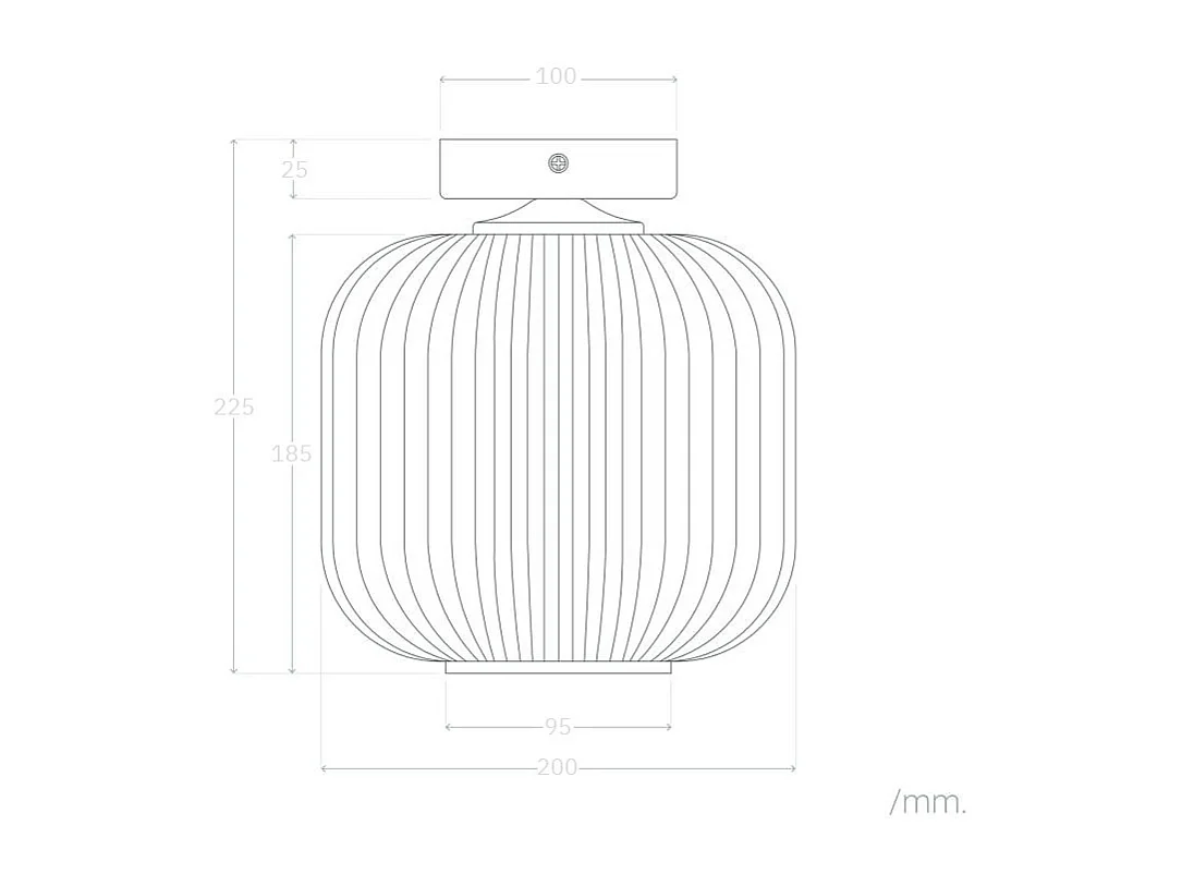 Plafonnier Métal et Verre Ánfora Transparent