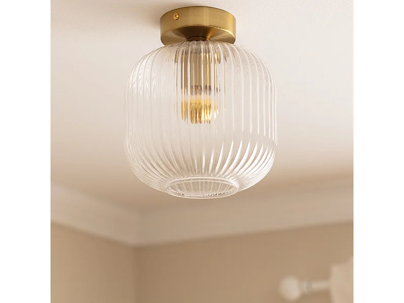 Plafonnier Métal et Verre Ánfora Transparent