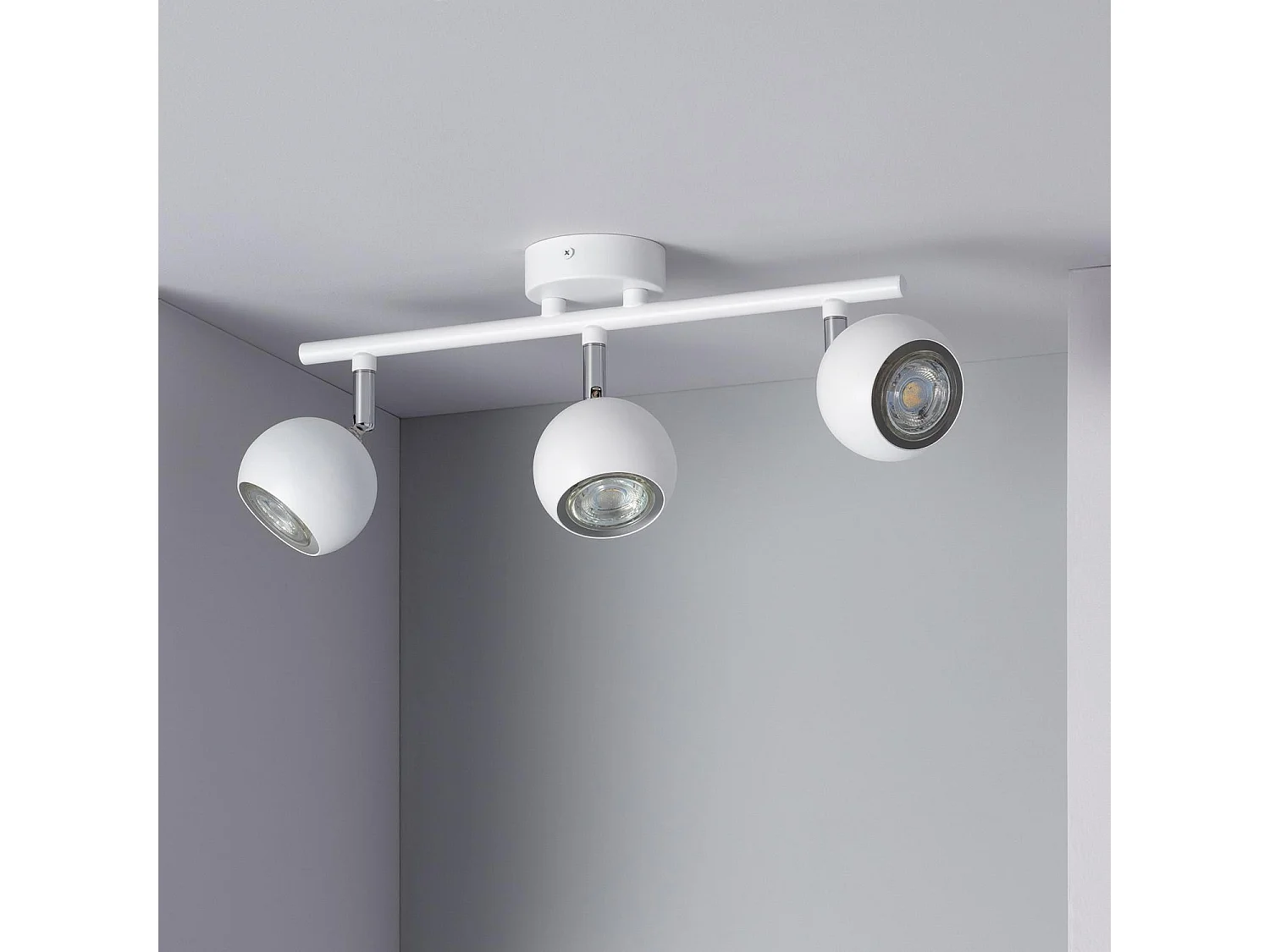 Plafonnier Orientable Aluminium Ates 3 Spots  Blanc