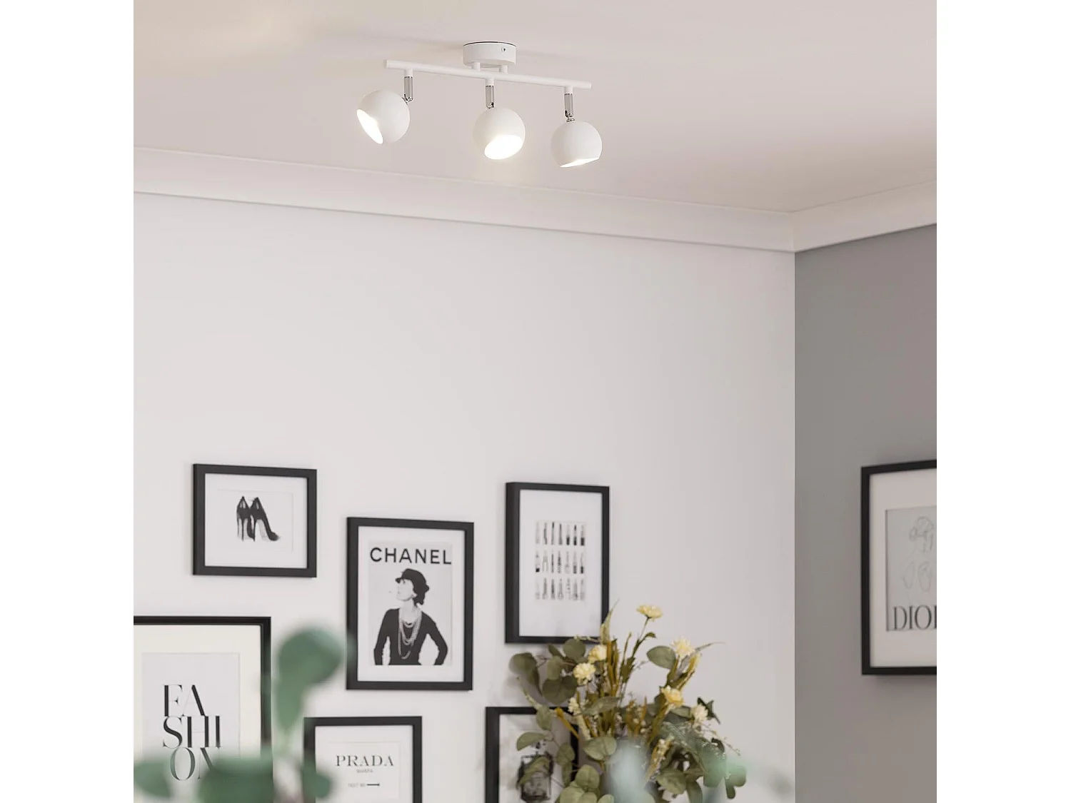 Plafonnier Orientable Aluminium Ates 3 Spots  Blanc