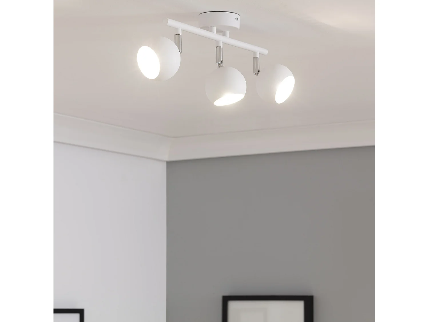 Plafonnier Orientable Aluminium Ates 3 Spots  Blanc