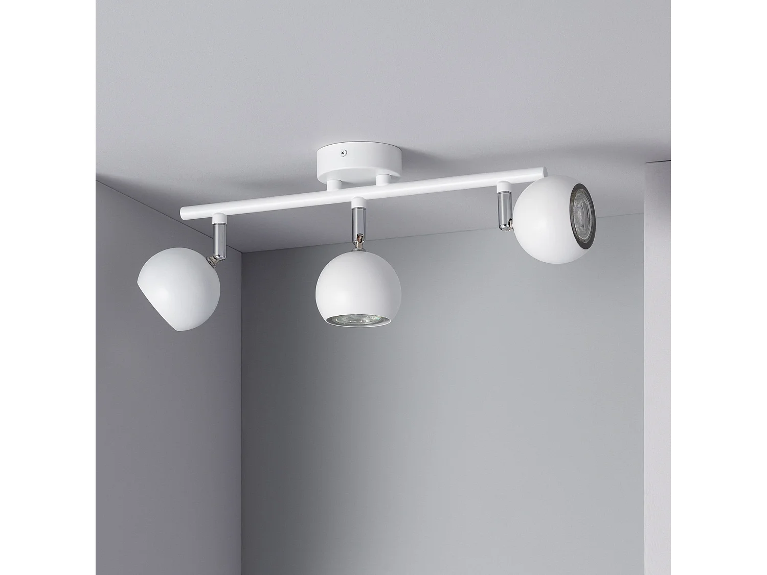 Plafonnier Orientable Aluminium Ates 3 Spots  Blanc