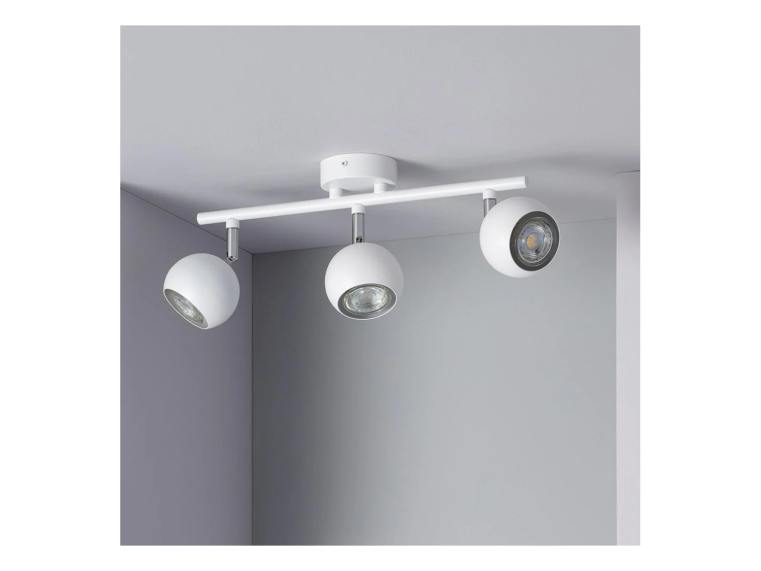 Lámpara de Techo Orientable Aluminio 3 Focos Ates Blanco