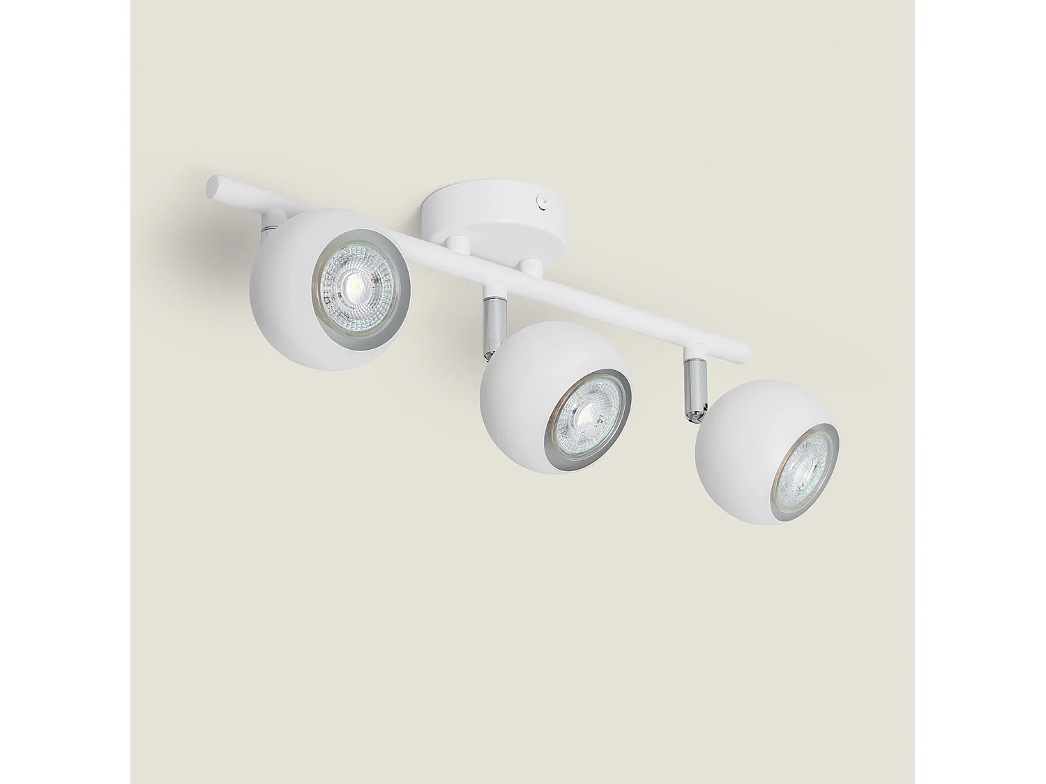 Plafonnier Orientable Aluminium Ates 3 Spots  Blanc