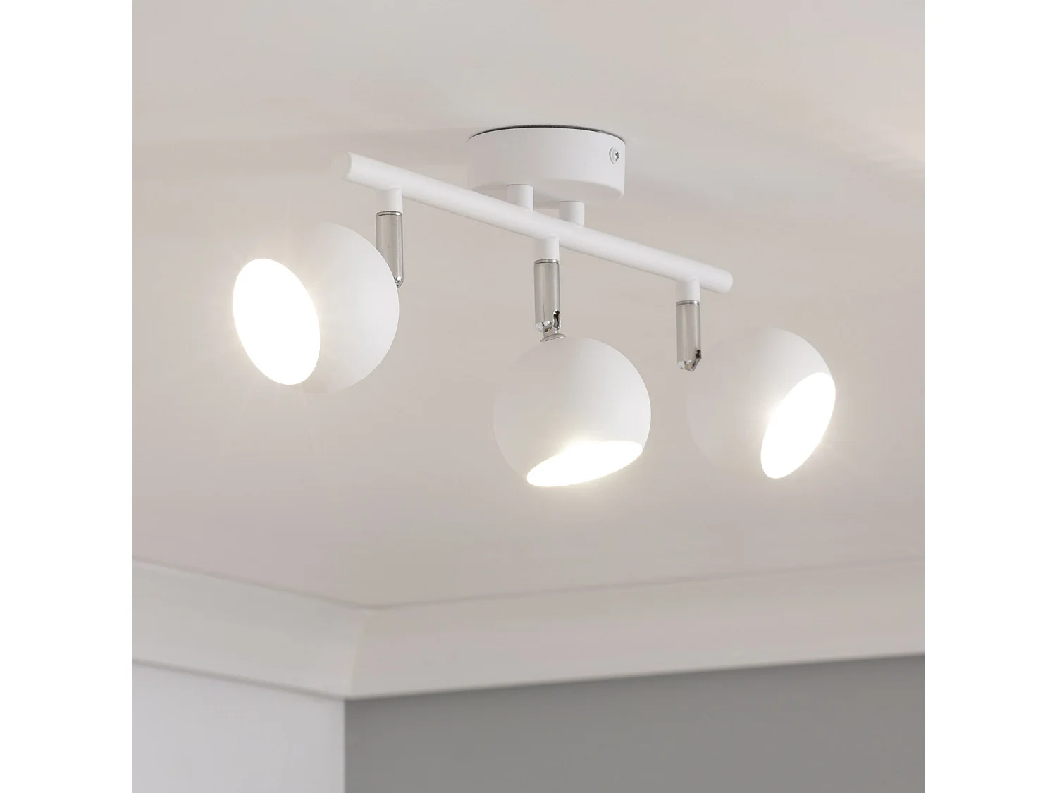 Plafonnier Orientable Aluminium Ates 3 Spots  Blanc