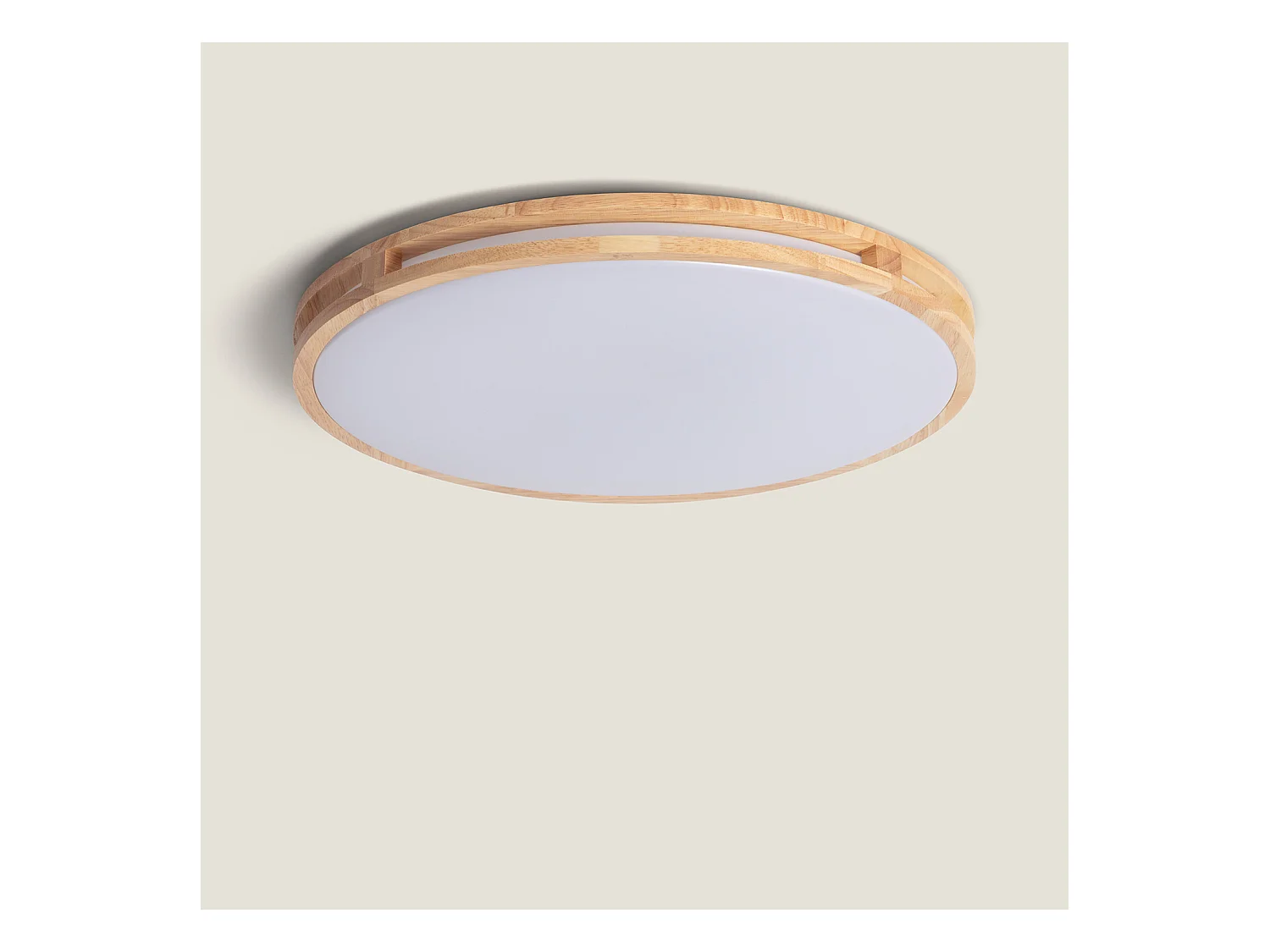 Plafonnier LED Rond Bois 20W CCT Sélectionnable Donati Ø405 mm Bois
