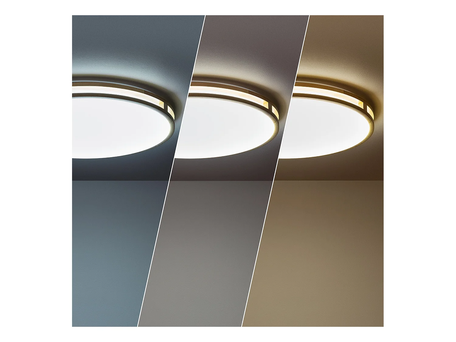 Plafonnier LED Rond Bois 20W CCT Sélectionnable Donati Ø405 mm Bois