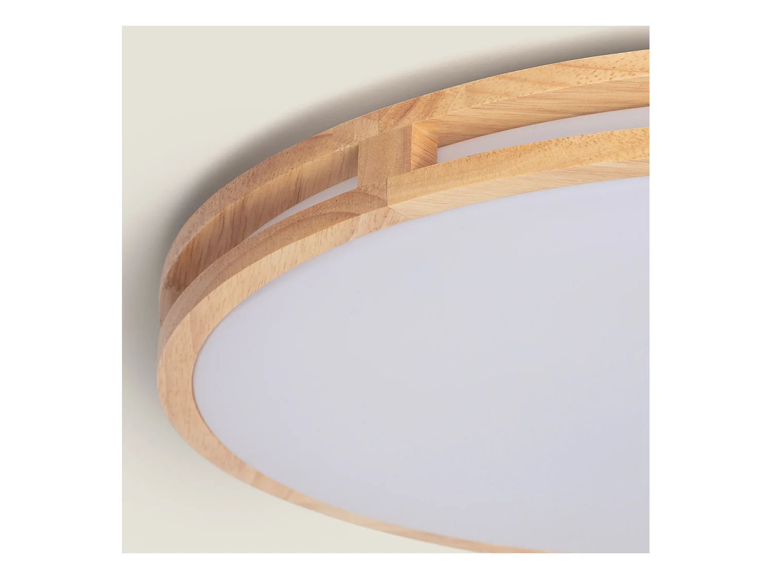 Plafonnier LED Rond Bois 20W CCT Sélectionnable Donati Ø405 mm Bois