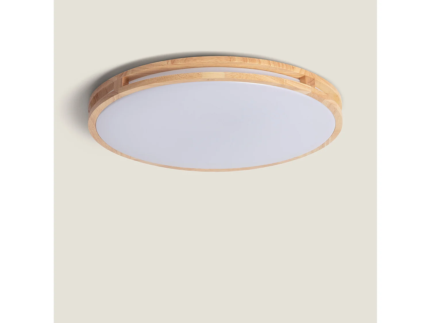 Plafonnier LED Rond Bois 20W CCT Sélectionnable Donati Ø405 mm Bois