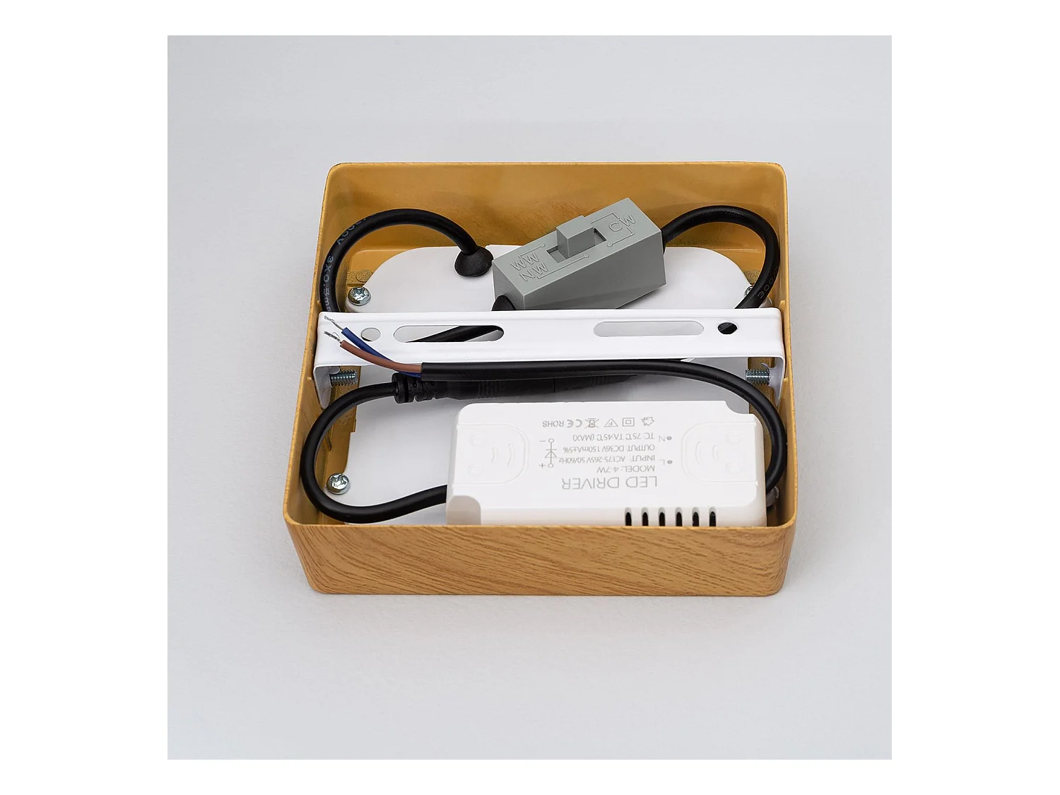 Plafoniera LED 6W Quadrato Alluminio 105x105 mm Slim CCT Selezionabile Galán SwitchDimm Naturale