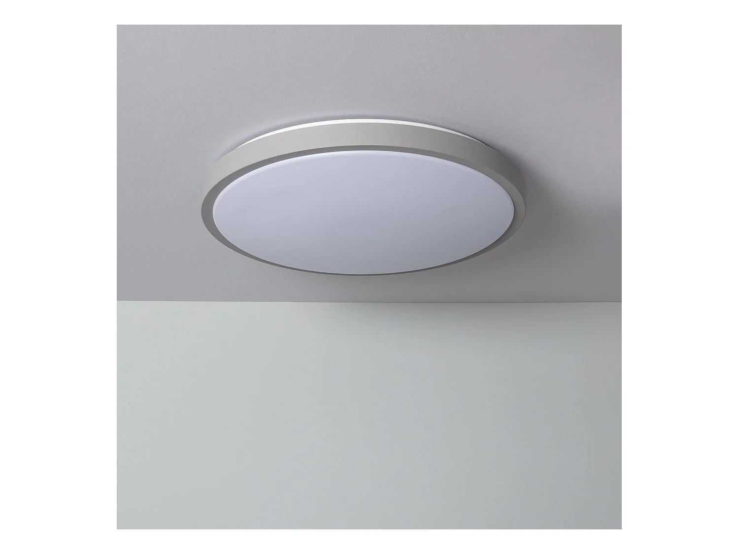 Plafón LED 24W Circular Metal Ø500 mm CCT Seleccionable Bari Gris