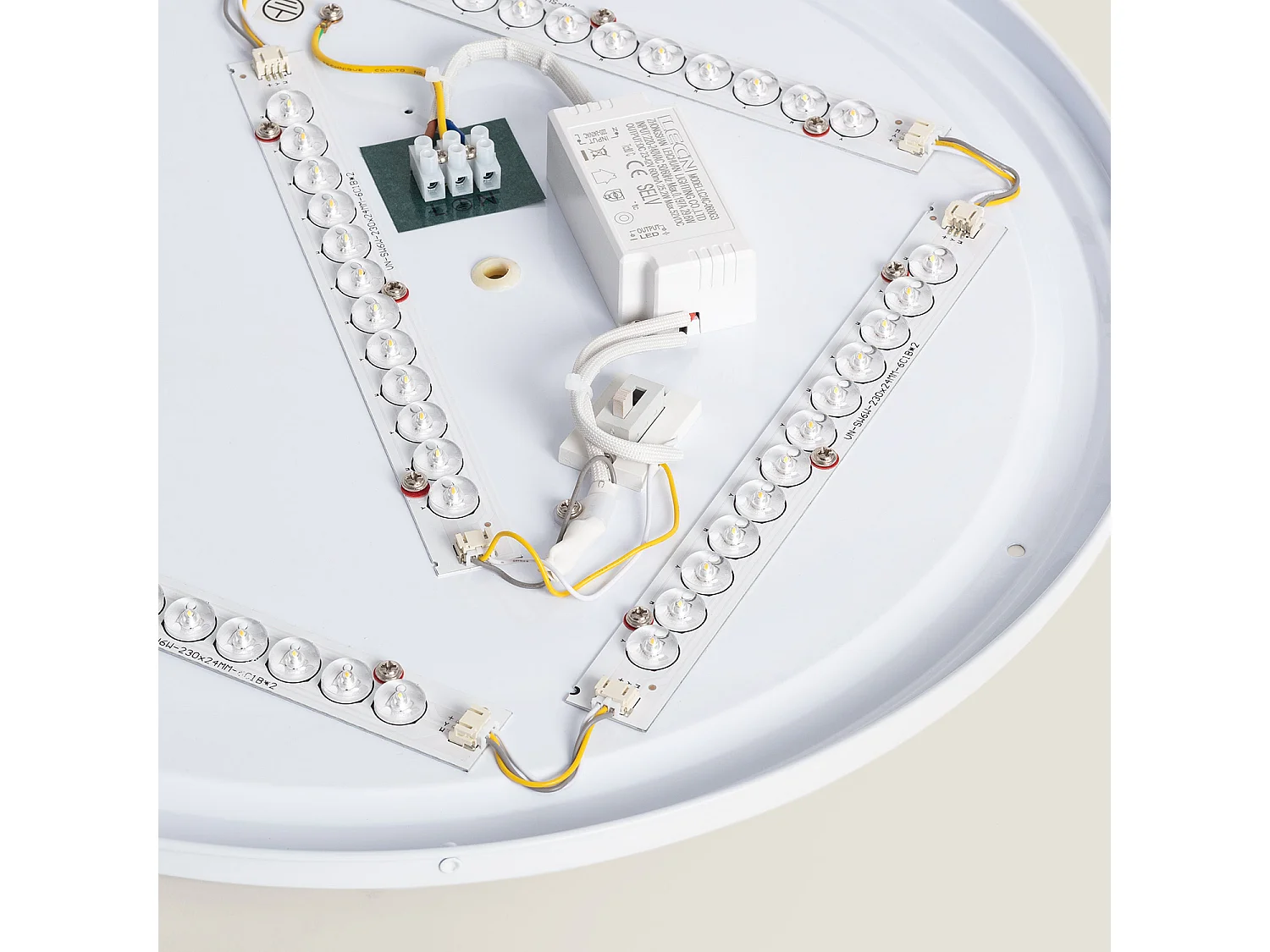 Plafonnier LED Rond Métal 24W CCT Sélectionnable Bari Ø500 mm Gris