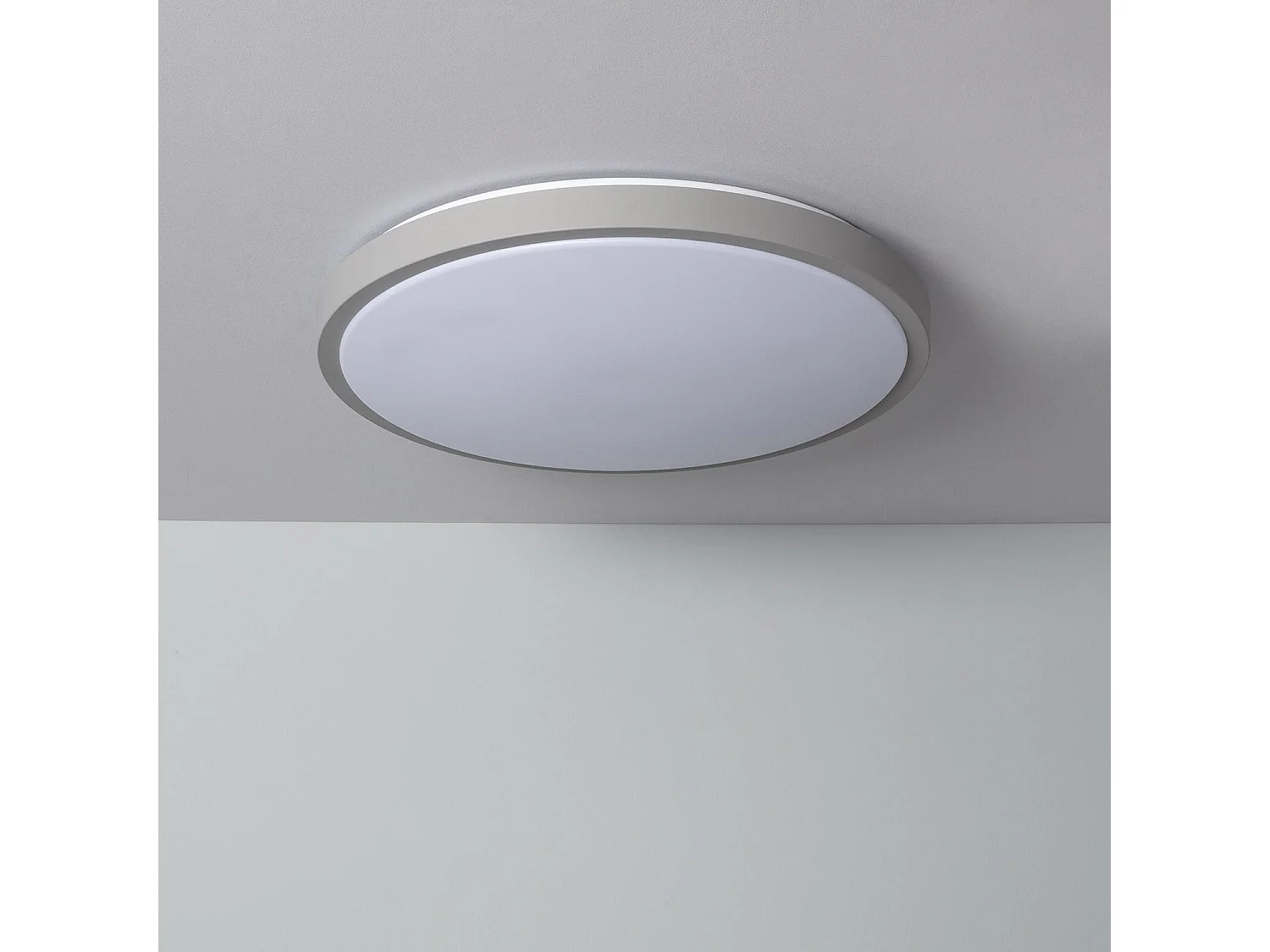 Plafonnier LED Rond Métal 24W CCT Sélectionnable Bari Ø500 mm Gris