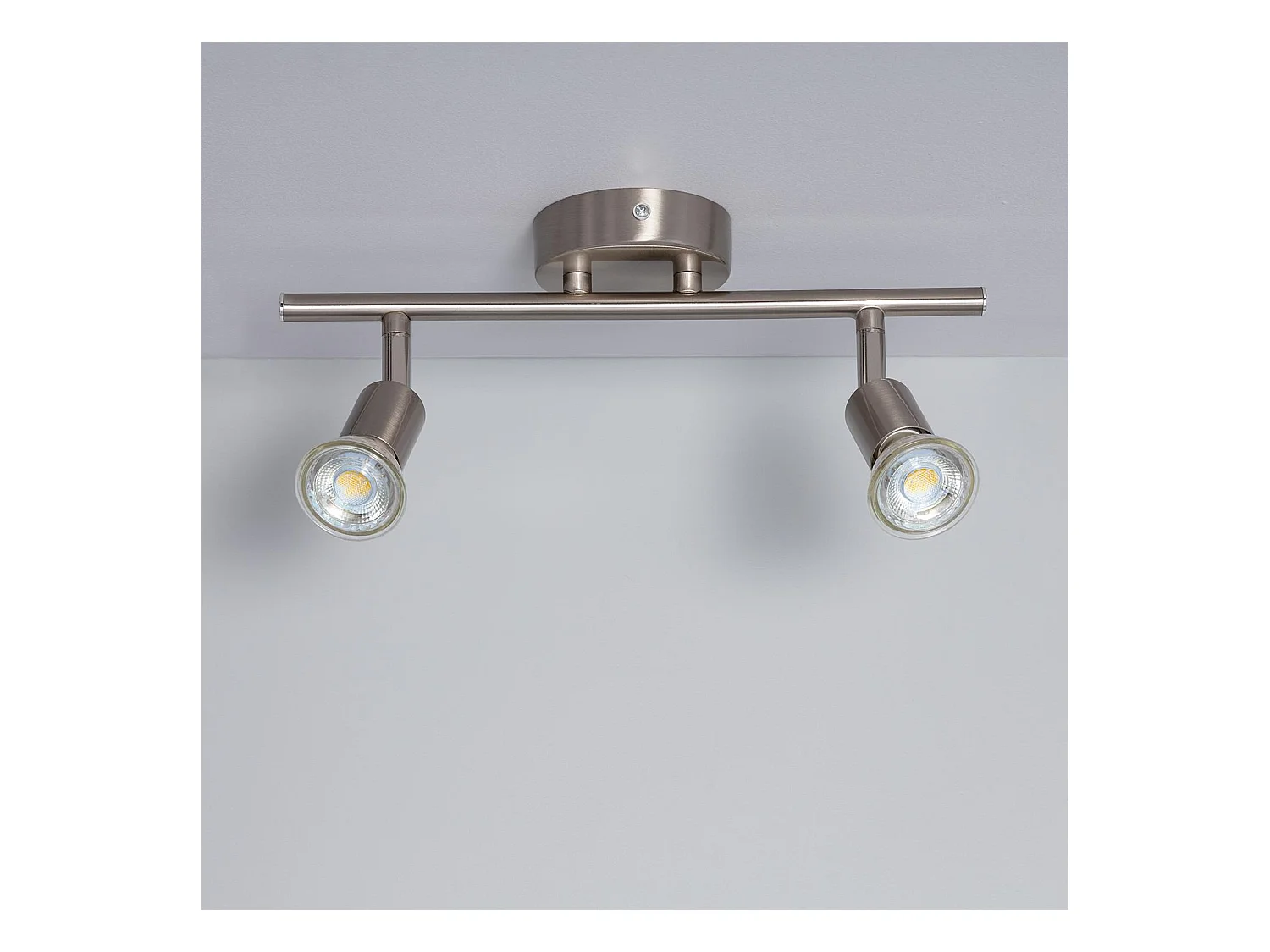 Lámpara de Techo Orientable Aluminio Oasis 2 Focos Plata Plateado