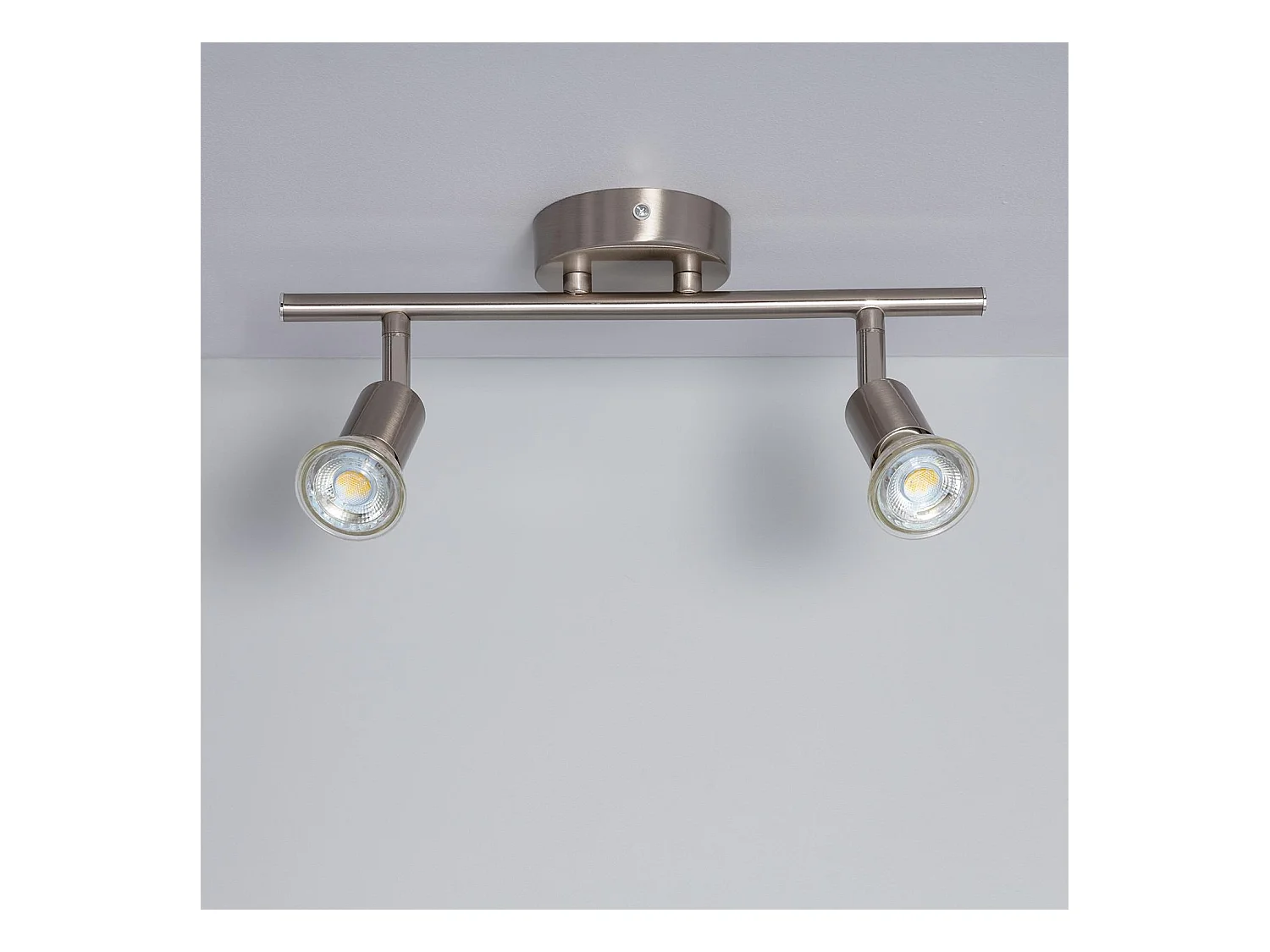 Lámpara de Techo Orientable Aluminio Oasis 2 Focos Plata Plateado